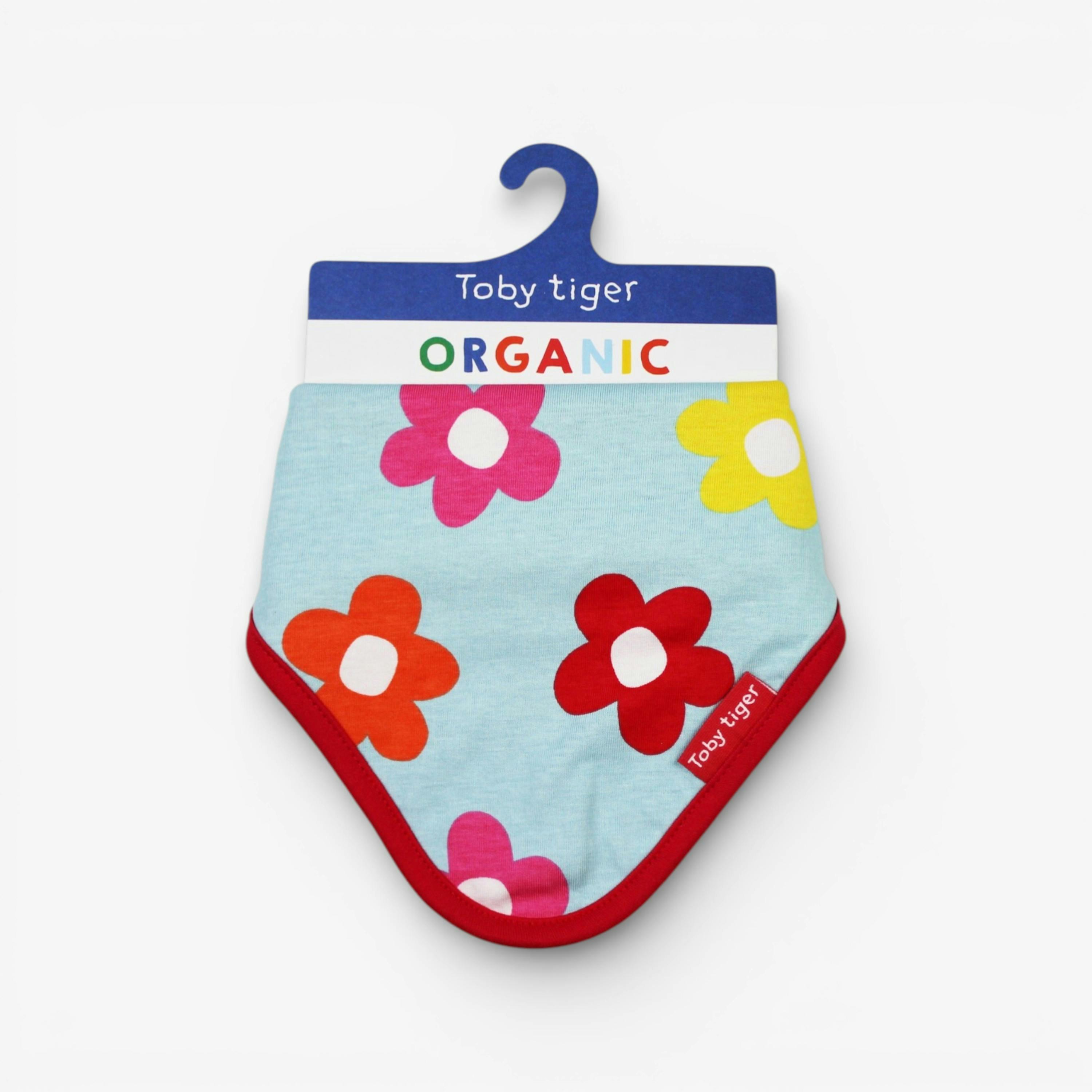 Organic Rainbow Bloom Print Dribble Bib , view 1 of 3