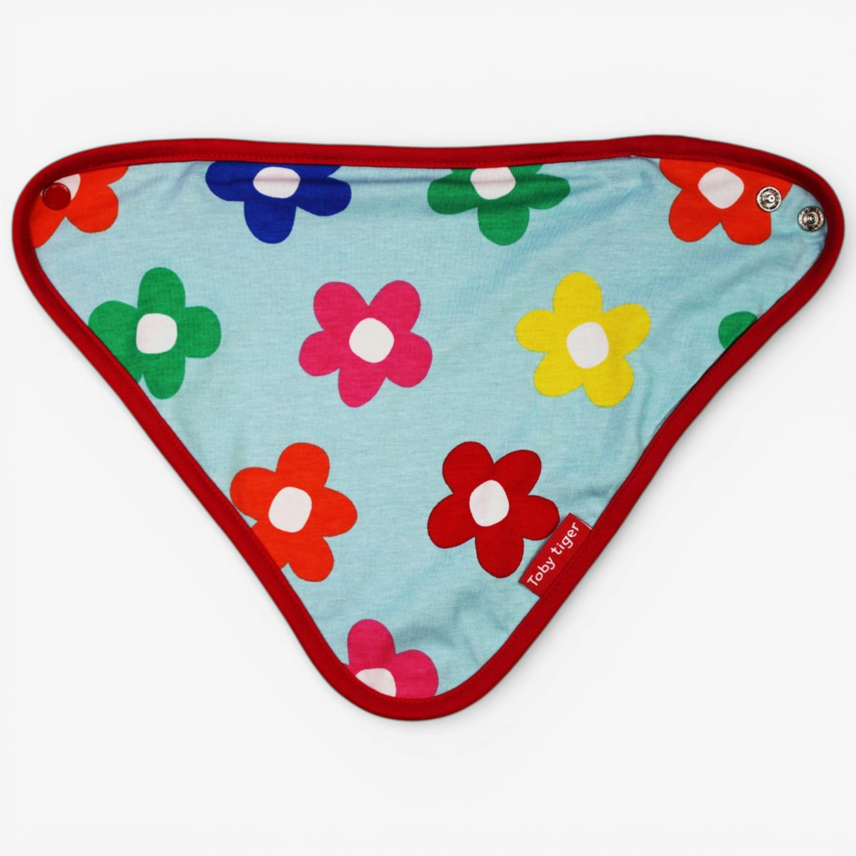 Organic Rainbow Bloom Print Dribble Bib , view 2 of 3