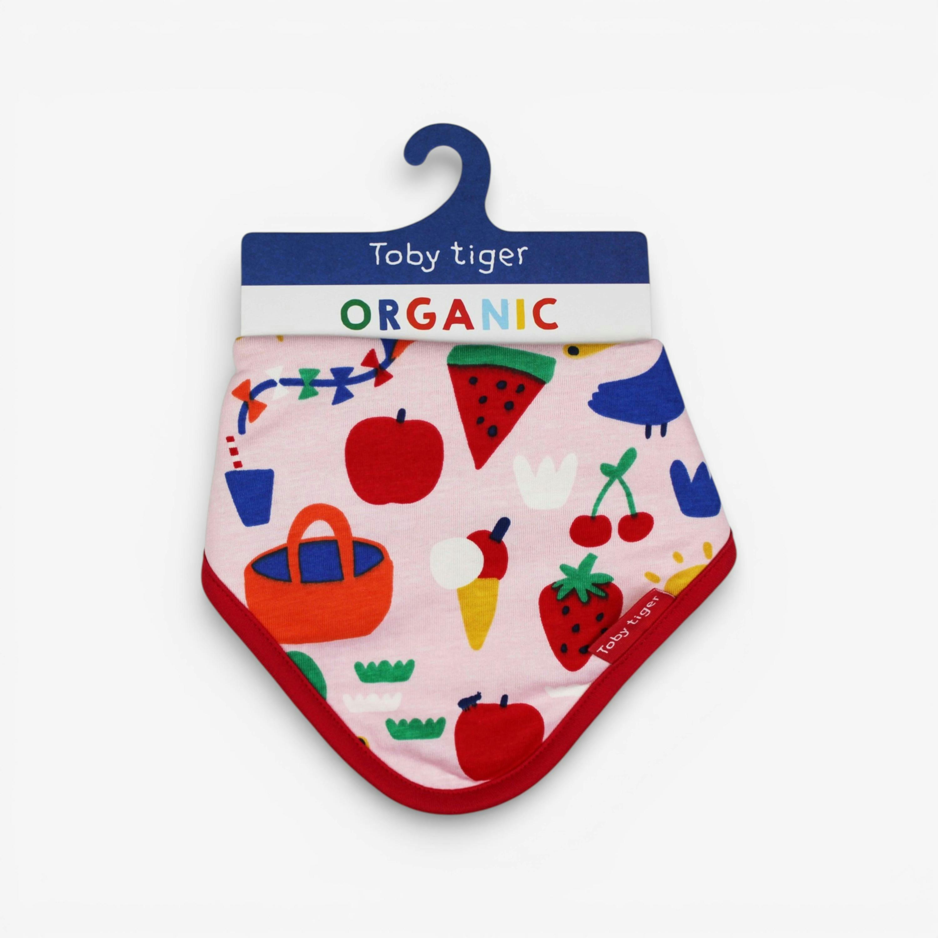 Organic Picnic Print Dribble Bib , view 1 of 4