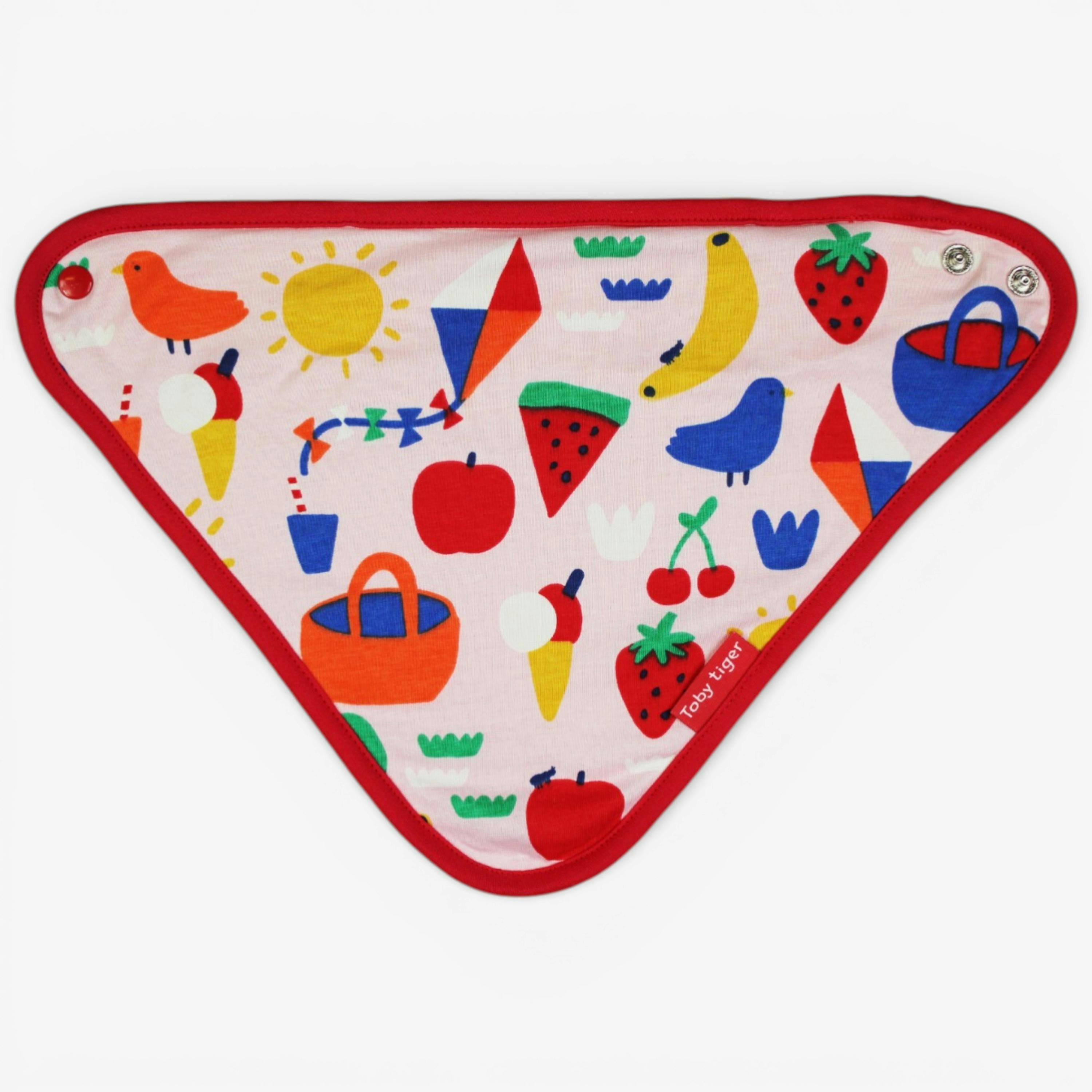 Organic Picnic Print Dribble Bib , view 3 of 4