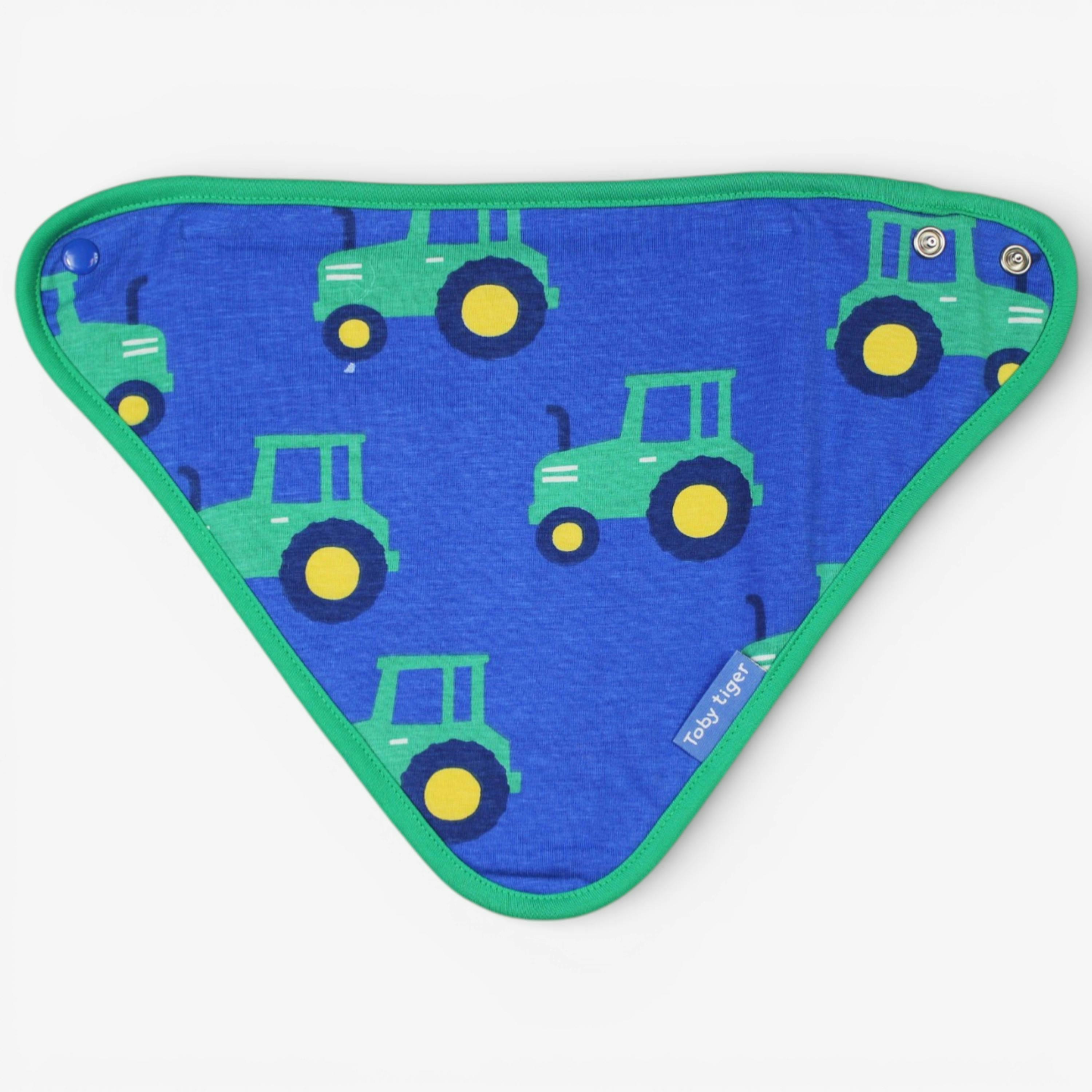 Organic Hillside Tractor Print Dribble Bib , view 2 of 3