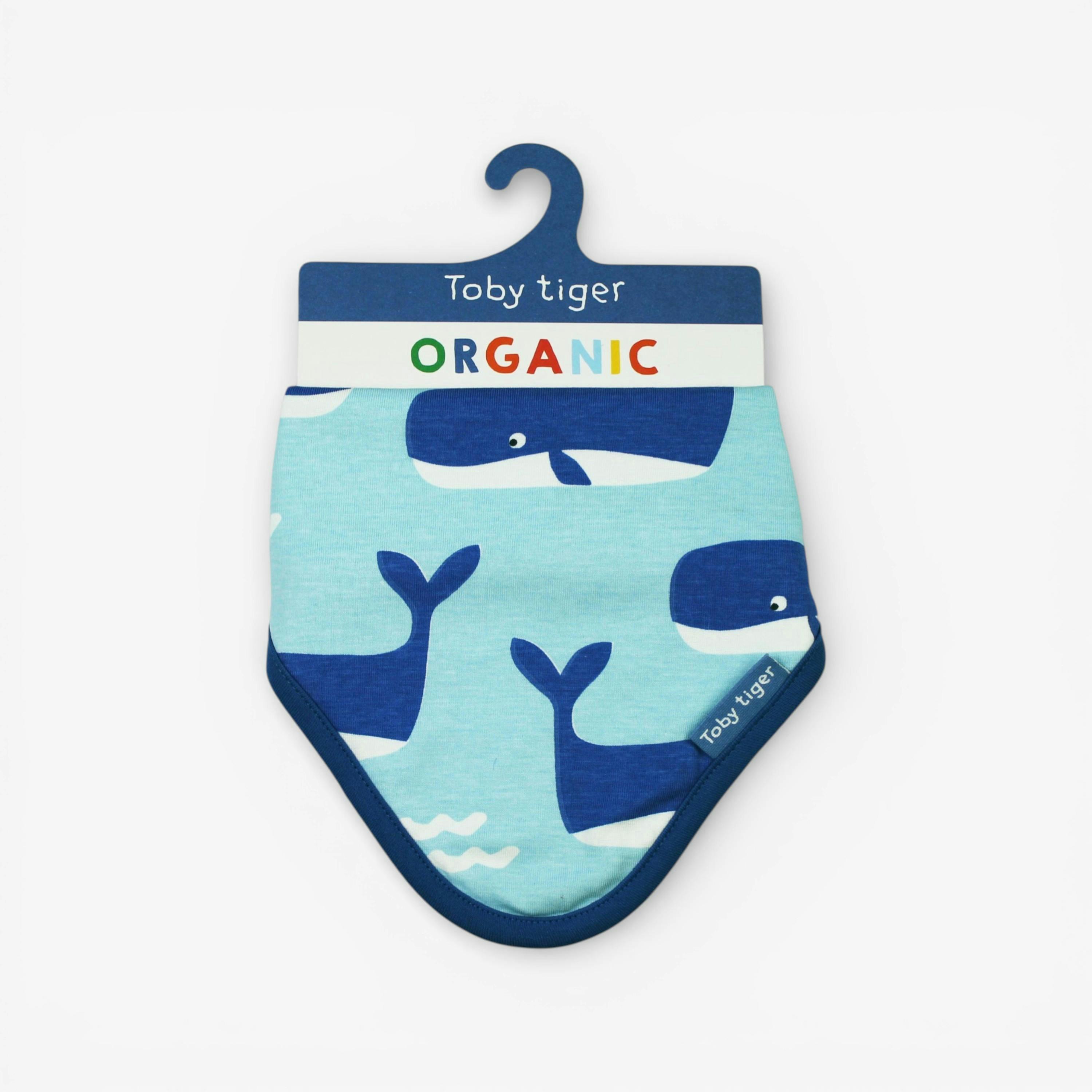Organic Whale Waves Print Dribble Bib , view 1 of 4