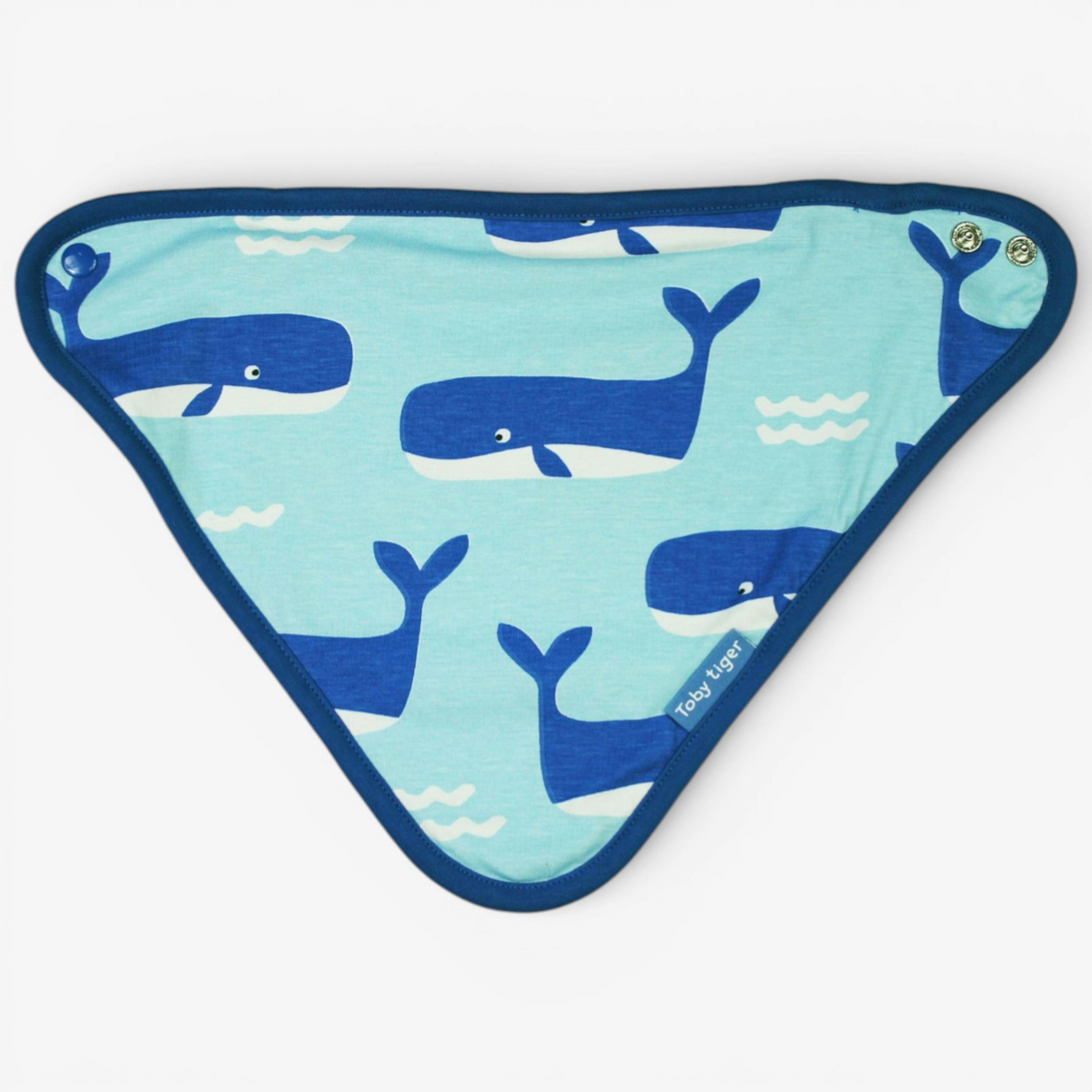 Organic Whale Waves Print Dribble Bib , view 3 of 4