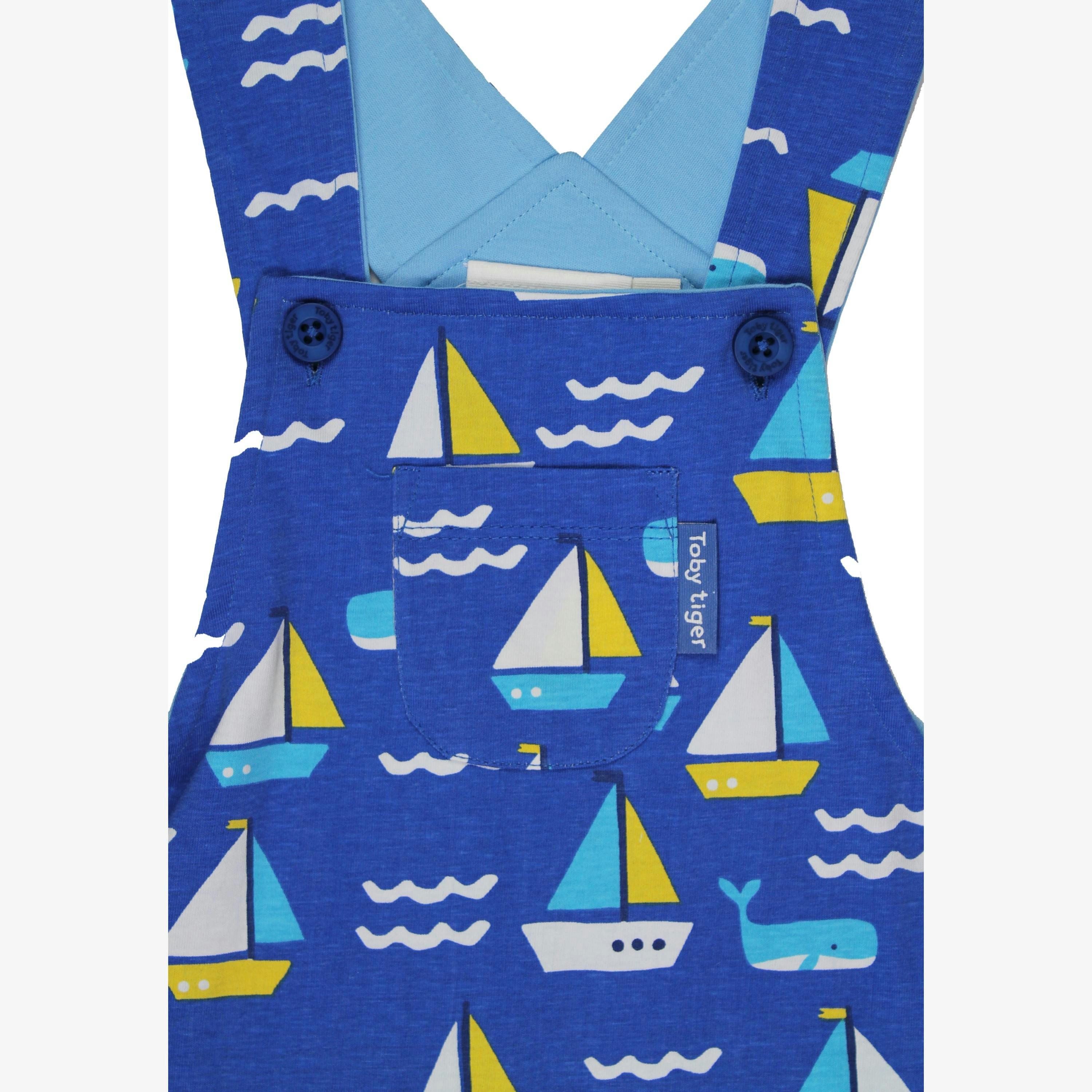 Organic St Ives Print Dungarees , view 2 of 4