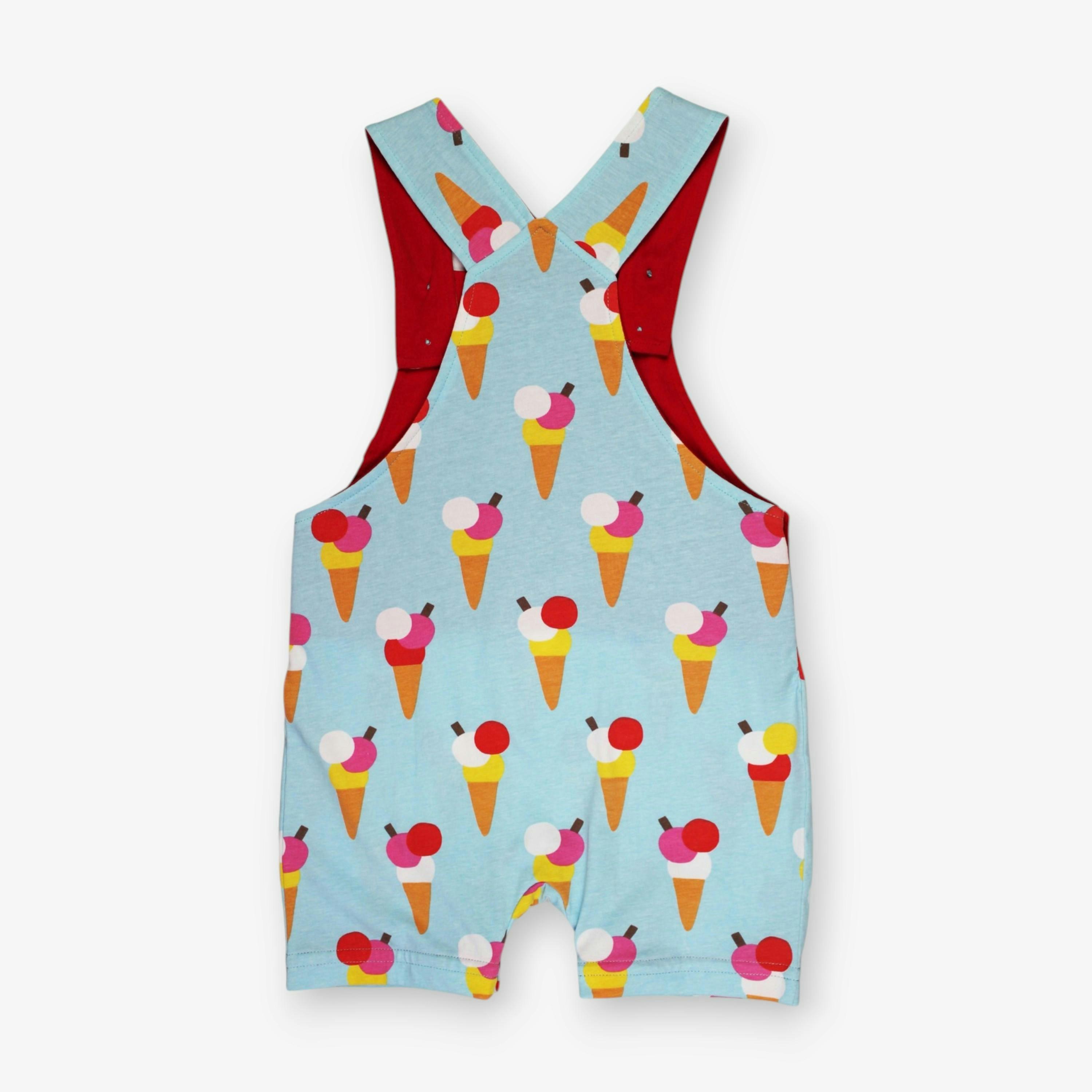 Organic Ice Cream Cones Print Dungaree Shorts , view 3 of 3