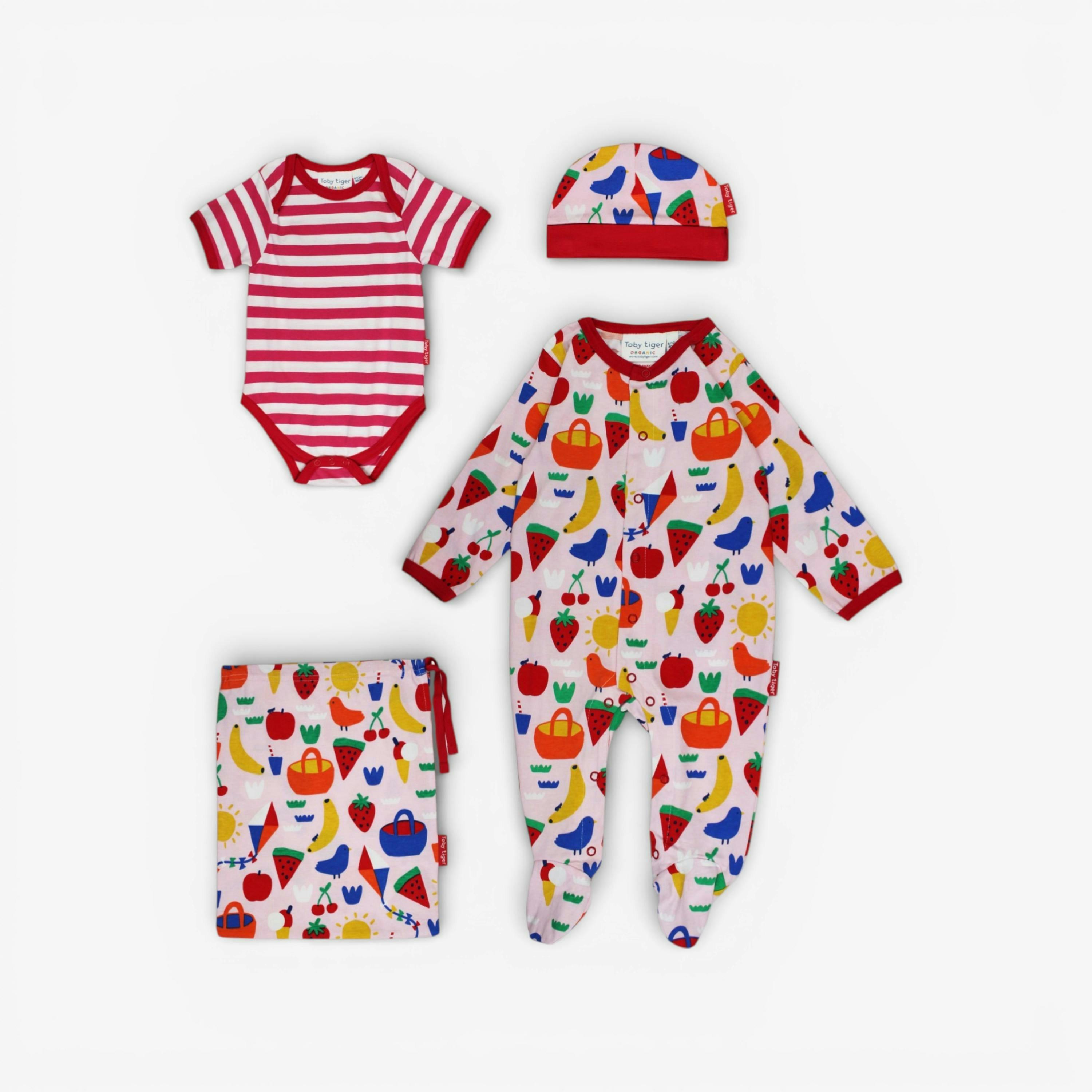 Organic Picnic Print Baby Gift Set , view 1 of 6