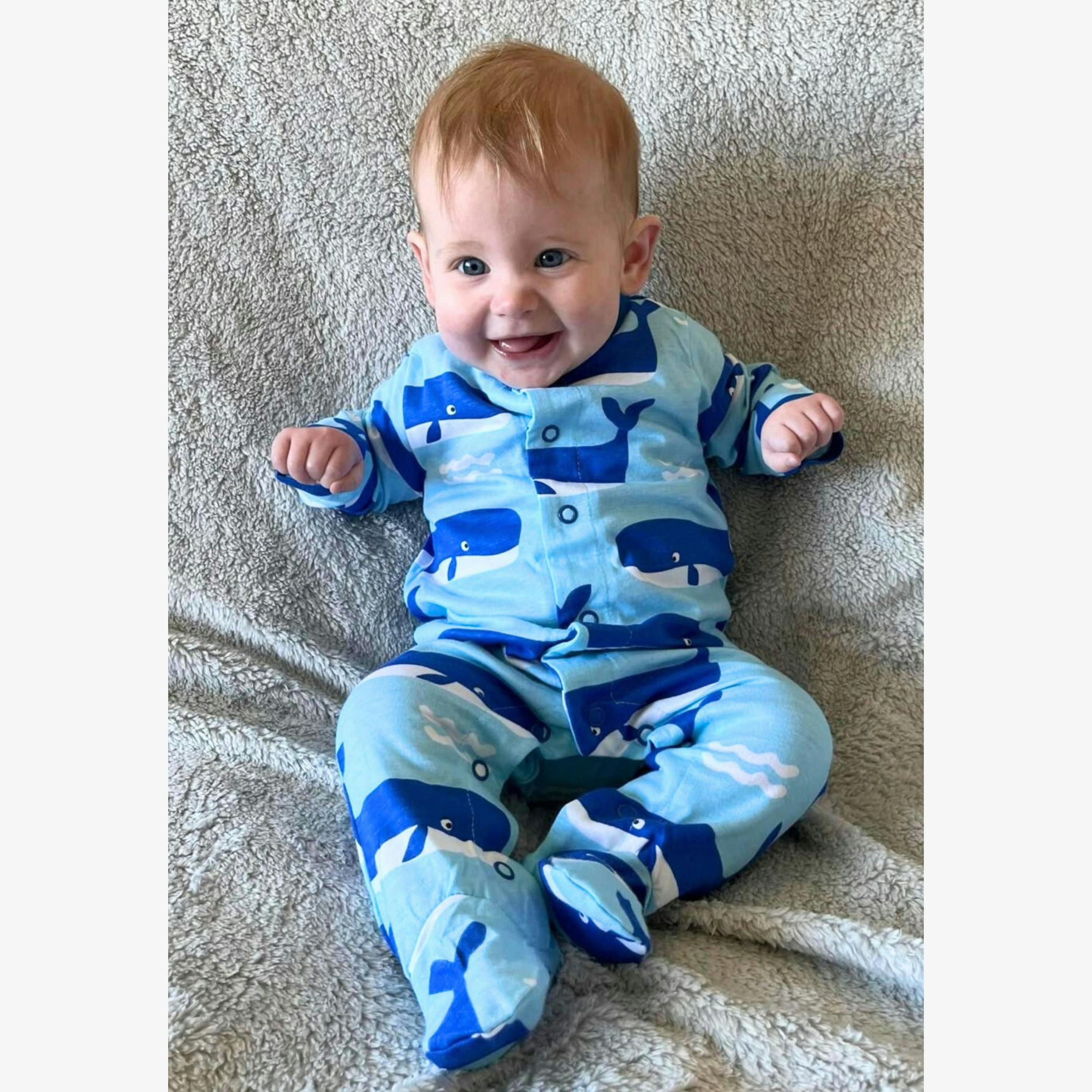 Organic Whale Waves Print Baby Gift Set , view 3 of 5
