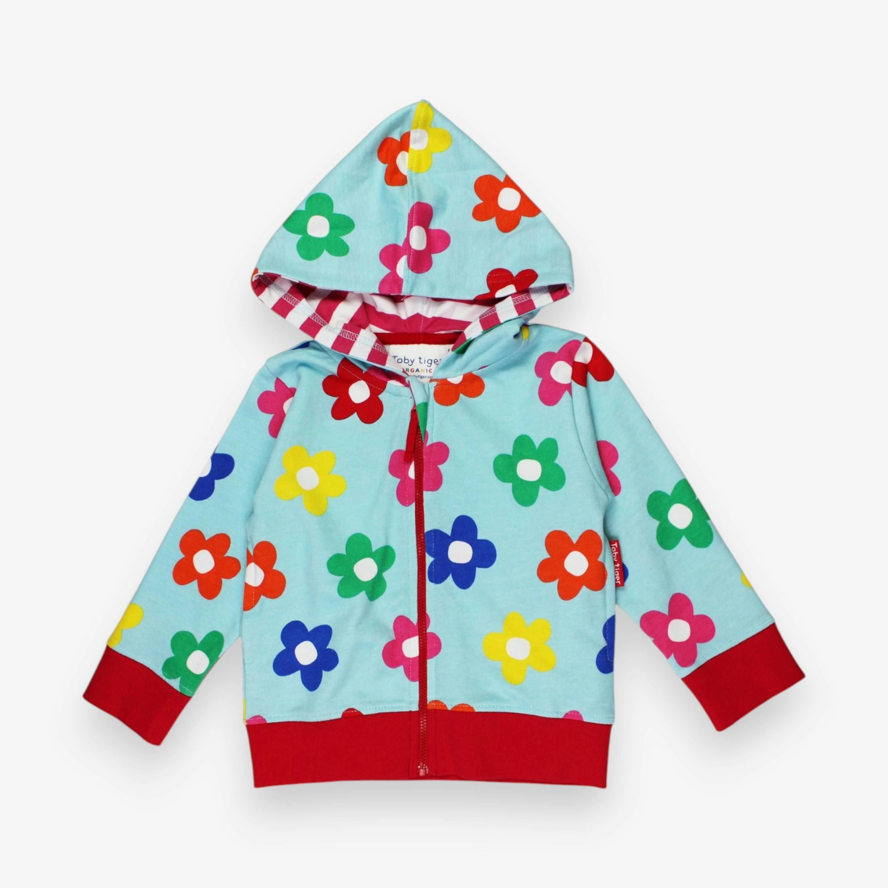 Organic Rainbow Bloom Print Hoodie , view 1 of 3