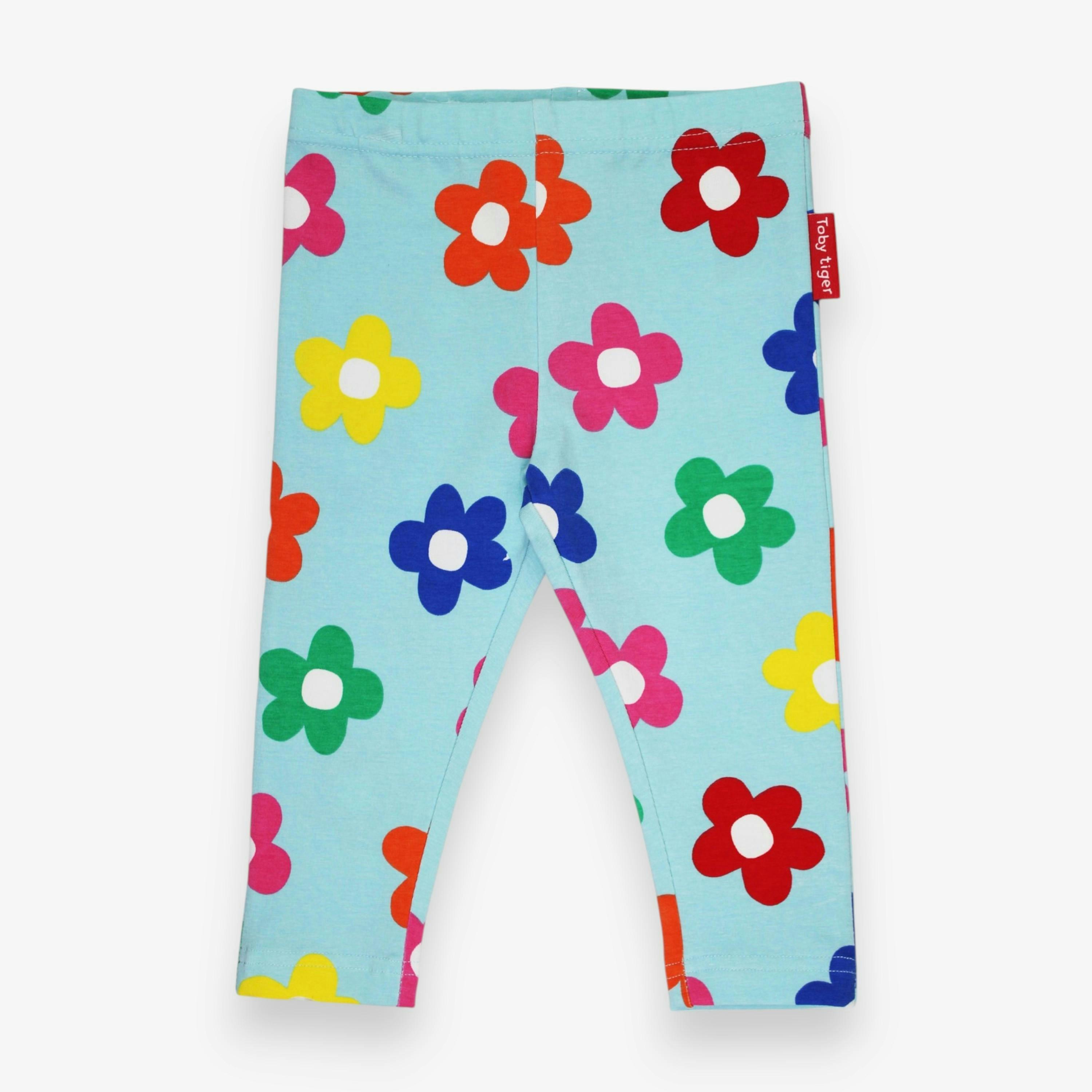 Organic Rainbow Bloom Print Leggings , view 1 of 3