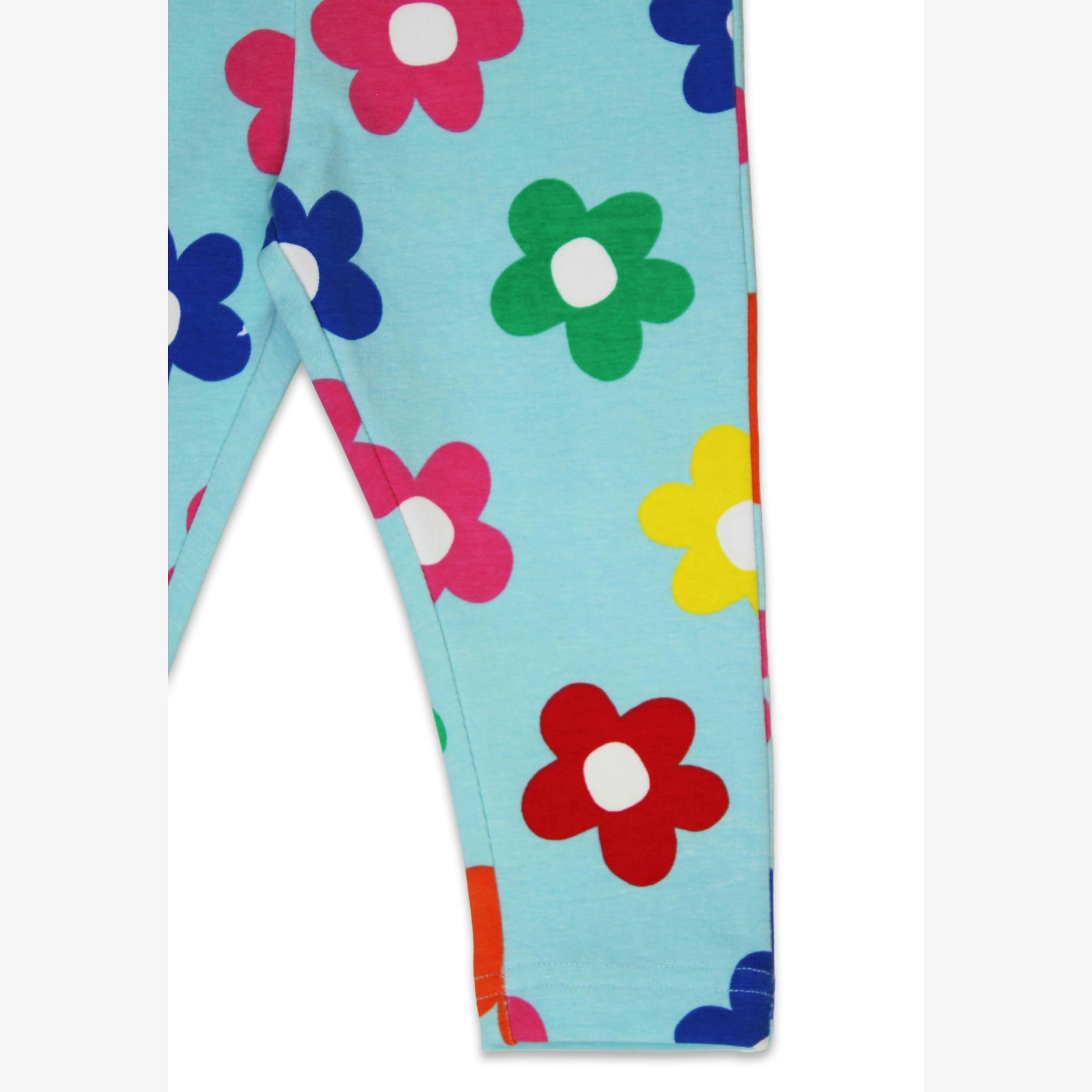 Organic Rainbow Bloom Print Leggings , view 2 of 3