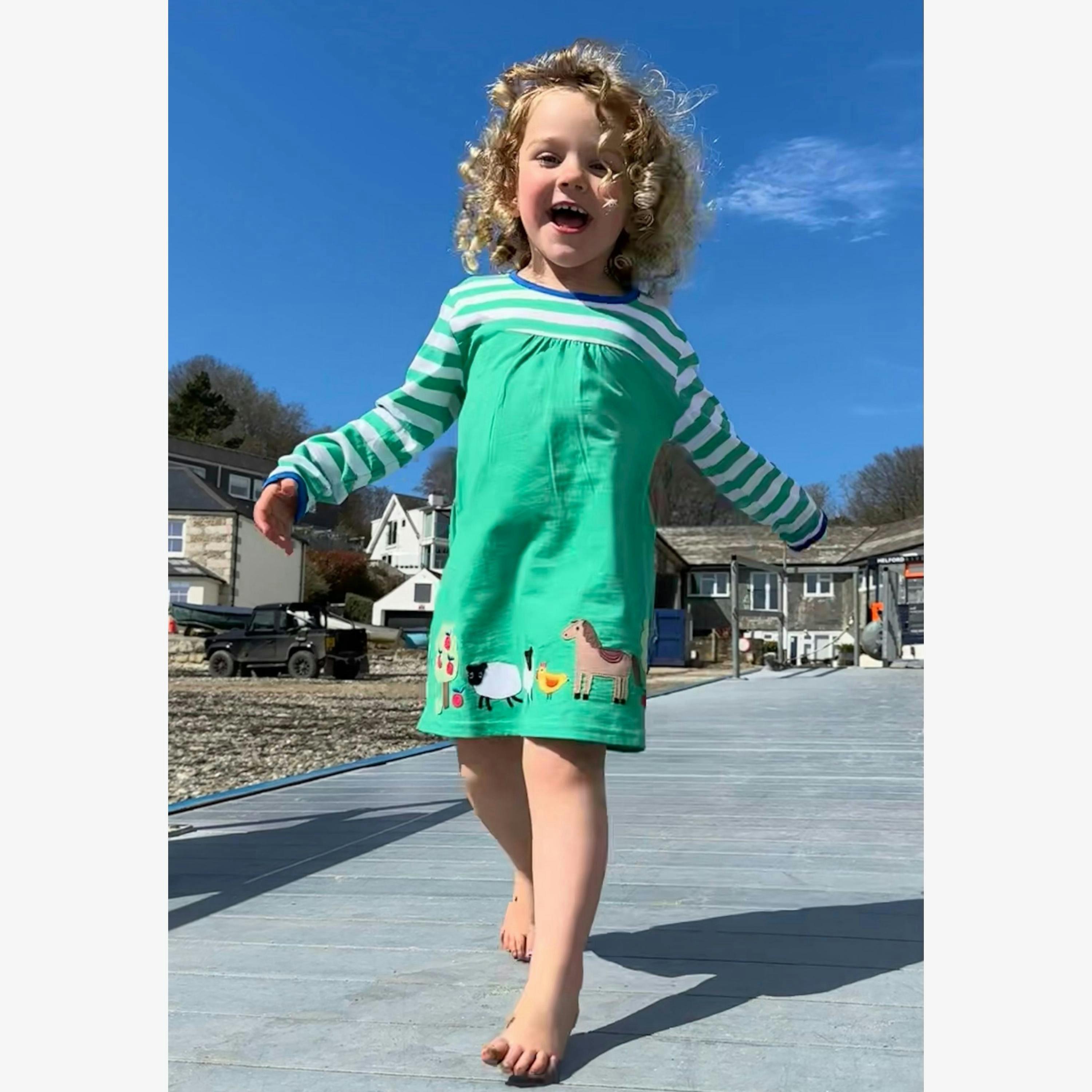 Organic Hillside Applique T-shirt Dress , view 3 of 4