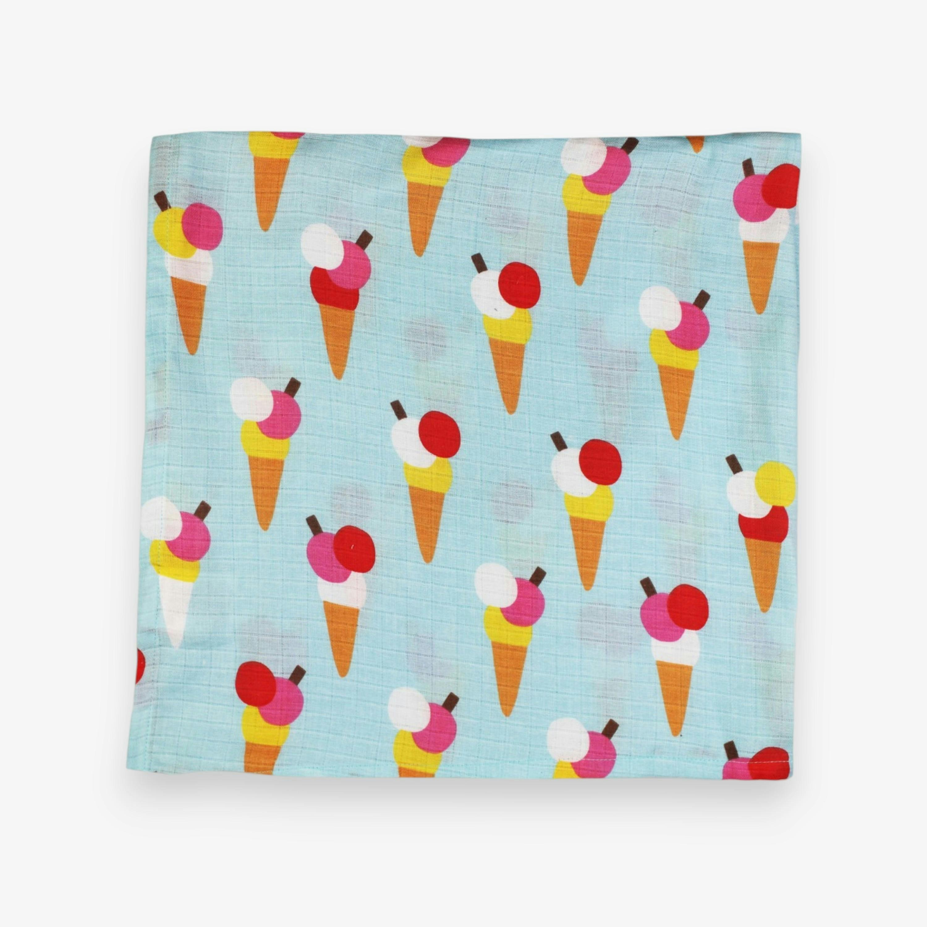 Organic Ice Cream Cones Print 2 Pack Muslins , view 3 of 3