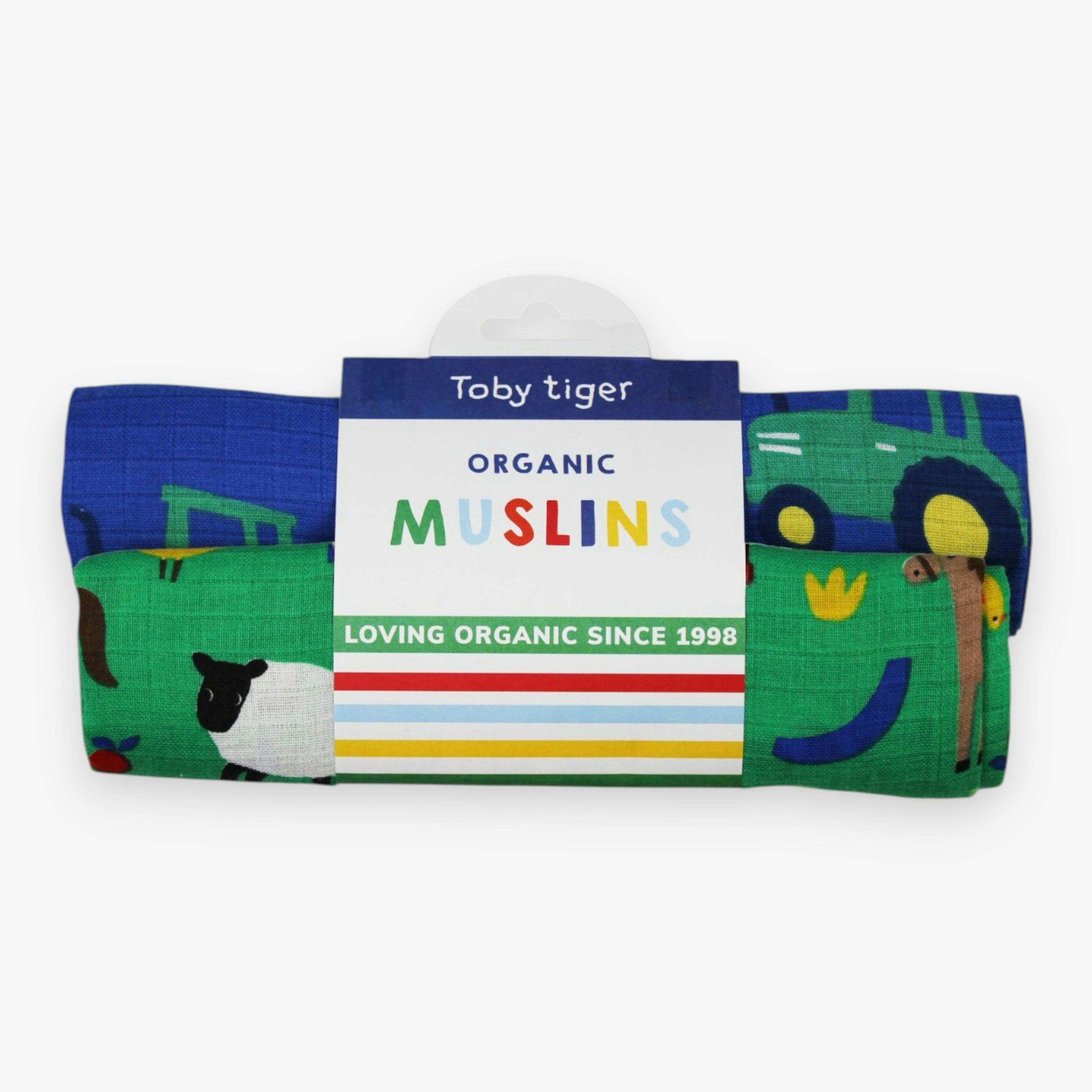 Organic Hillside Print 2 Pack Muslins , view 1 of 3