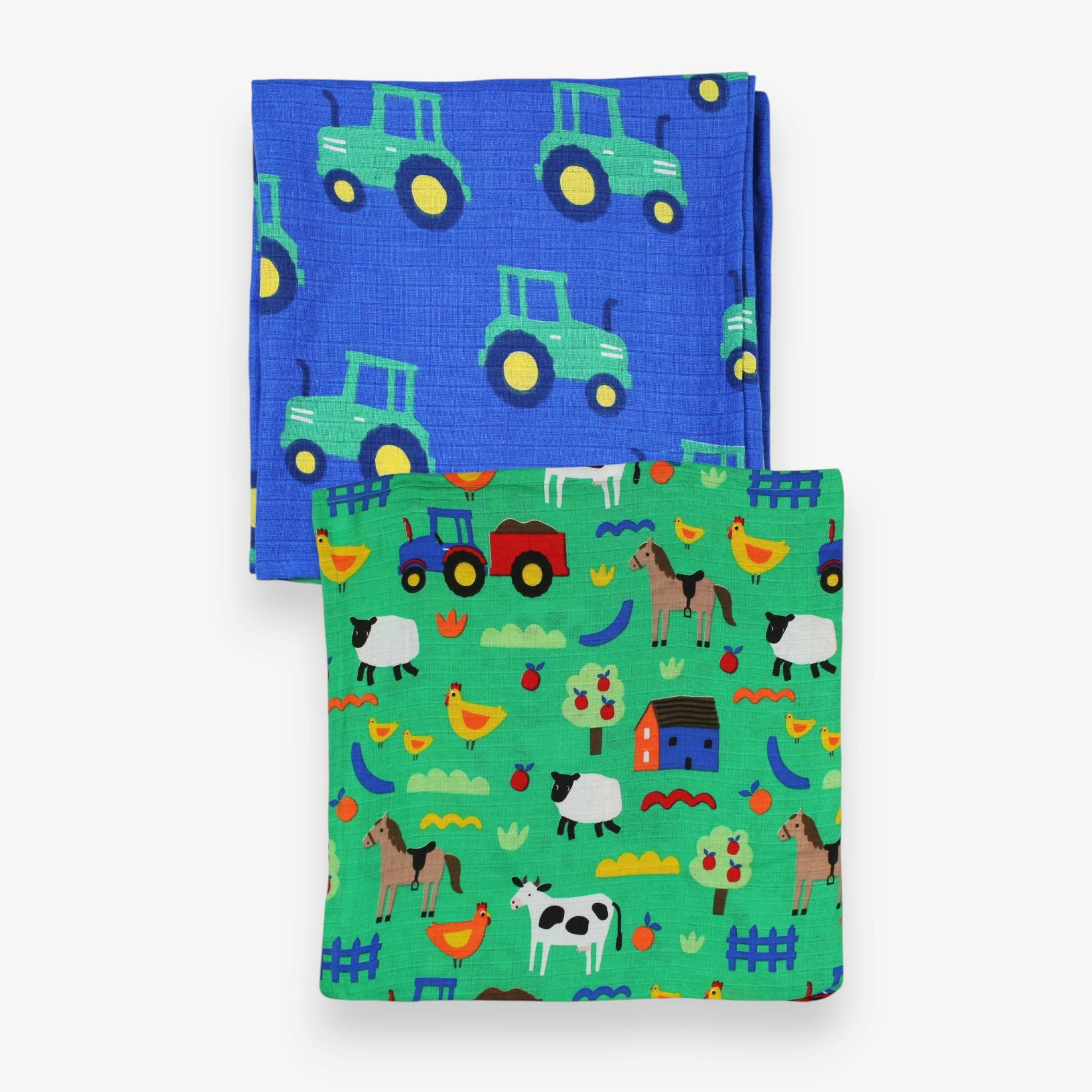 Organic Hillside Print 2 Pack Muslins , view 2 of 3