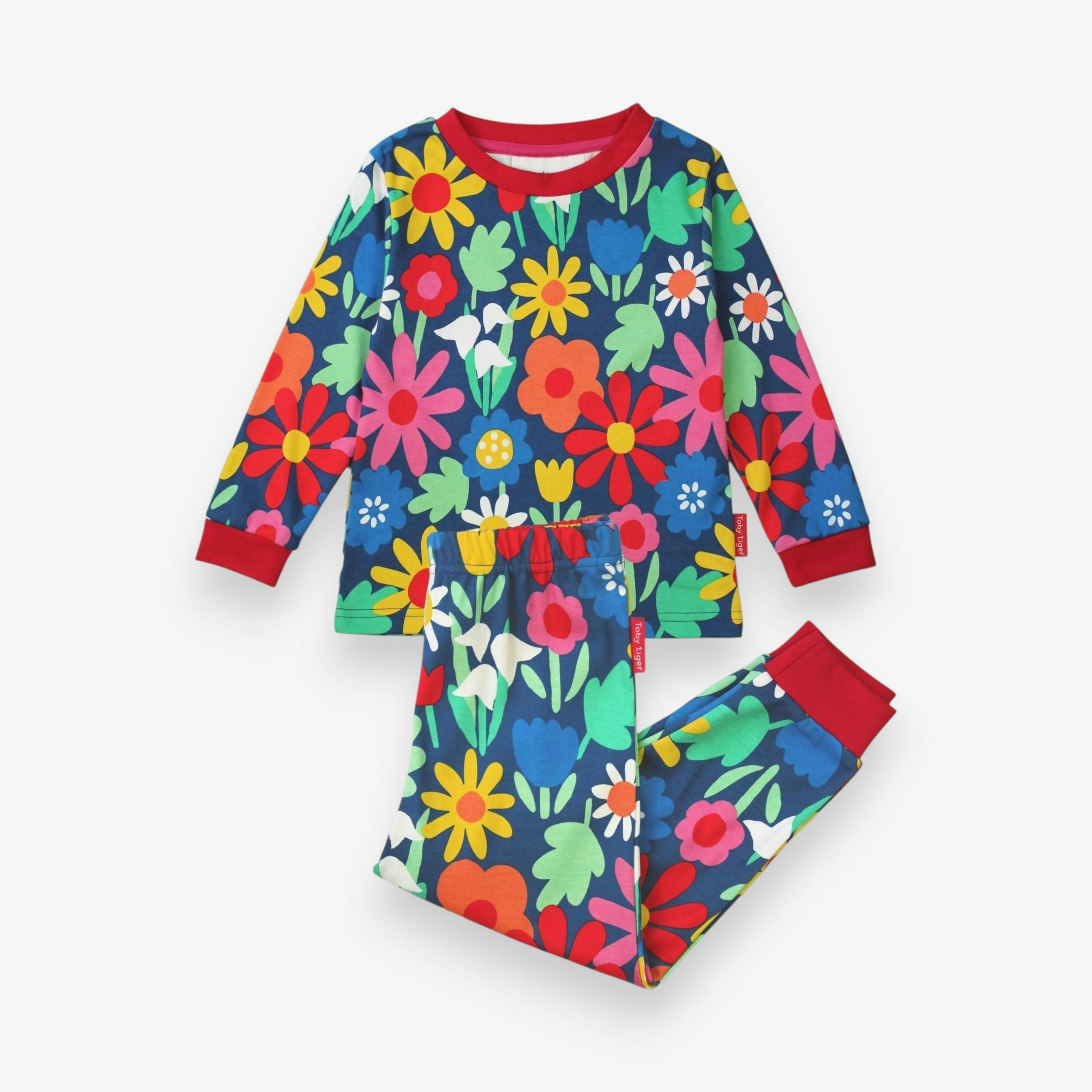 Organic Bold Floral Print Pyjamas , view 1 of 1