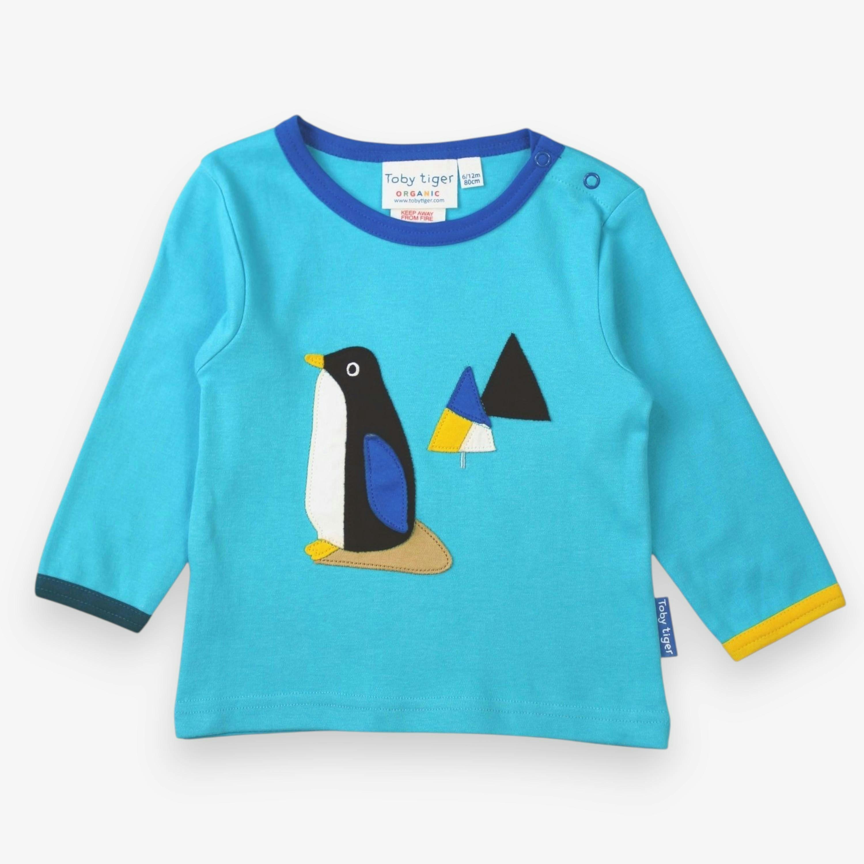 Organic Penguin Applique Long-Sleeved T-Shirt , view 1 of 1