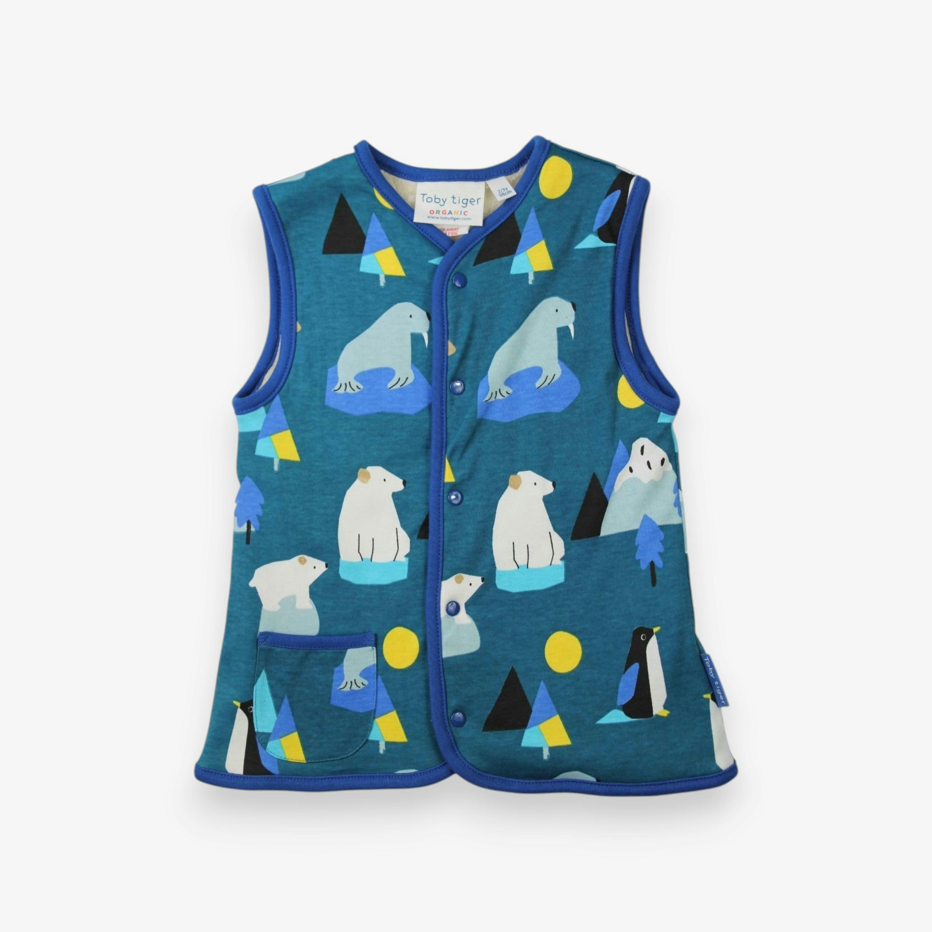 Organic Arctic Print Reversible Gilet , view 1 of 2