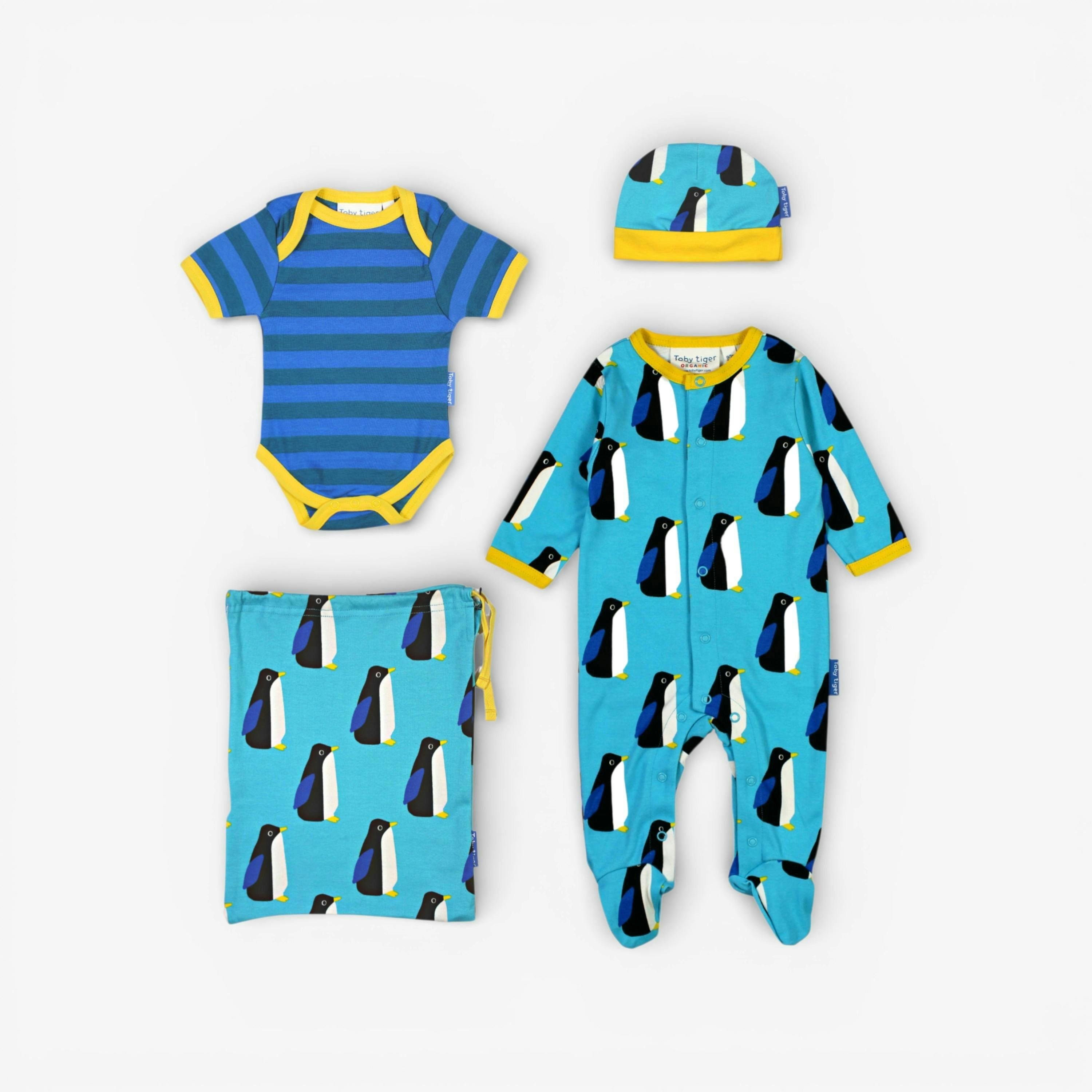 Organic Penguin Print Baby Gift Set , view 1 of 3