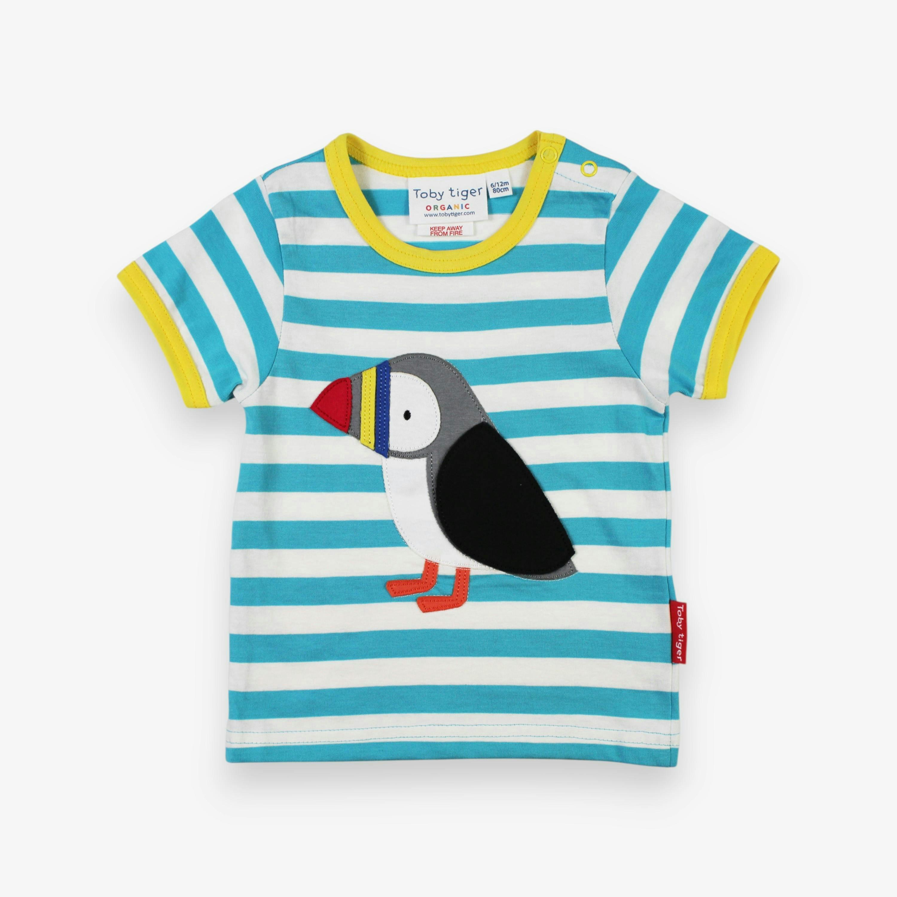 Organic Puffin Applique T-Shirt , view 1 of 2