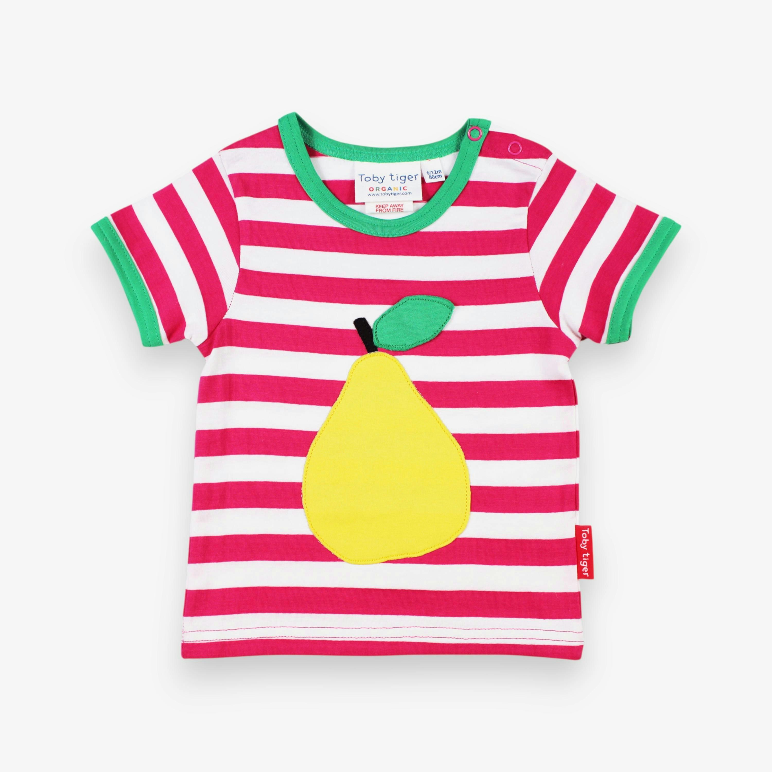 Organic Pear Applique Short-Sleeved T-Shirt , view 1 of 2