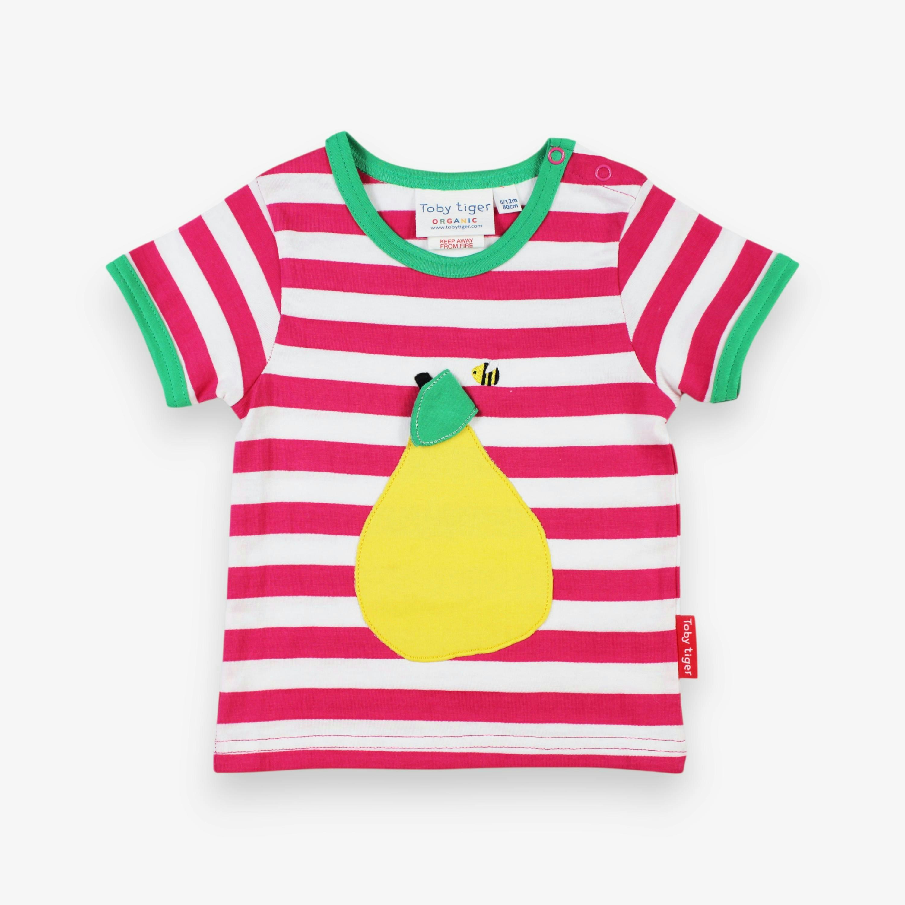 Organic Pear Applique Short-Sleeved T-Shirt , view 2 of 2