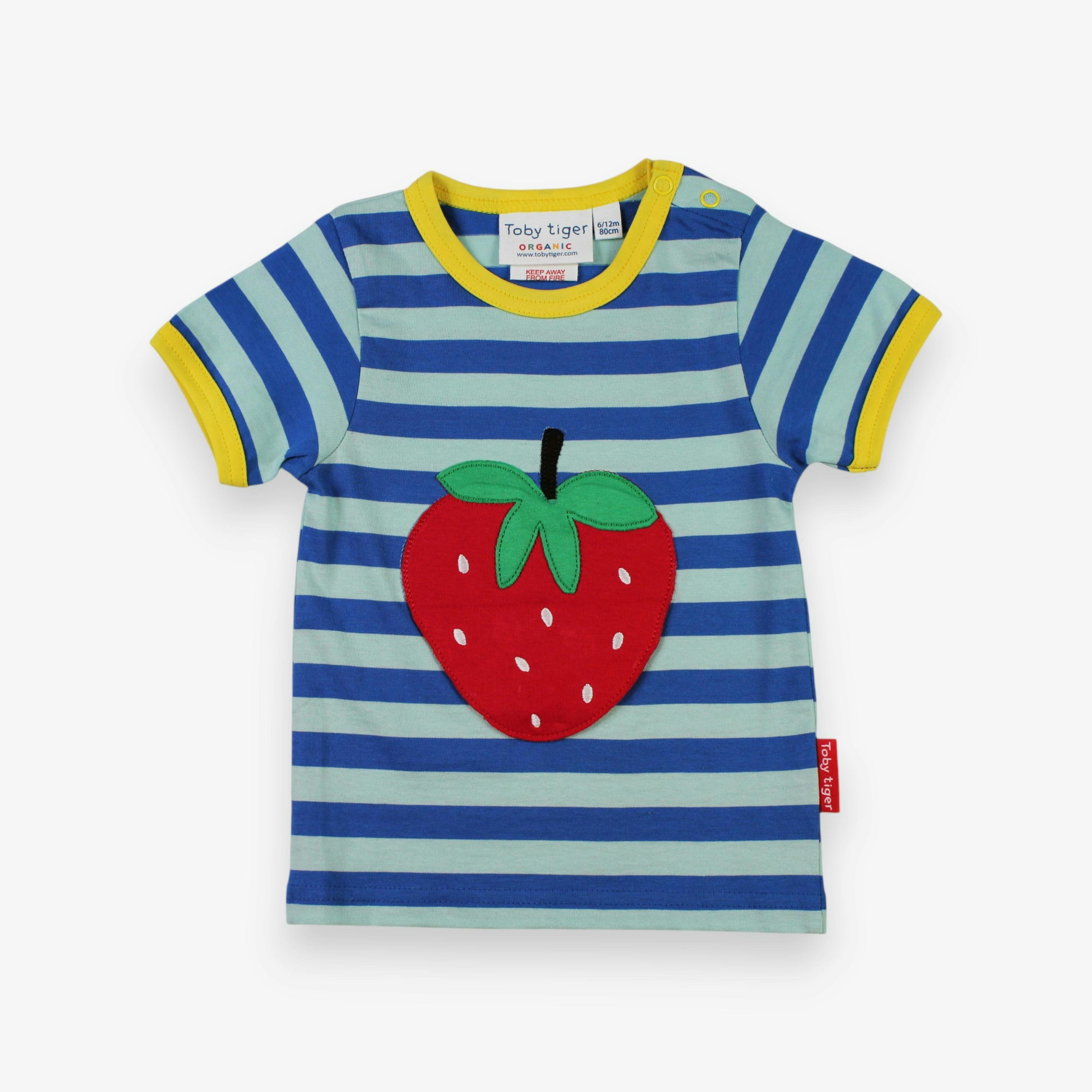 Organic Strawberry Applique Short-Sleeved T-Shirt , view 1 of 2