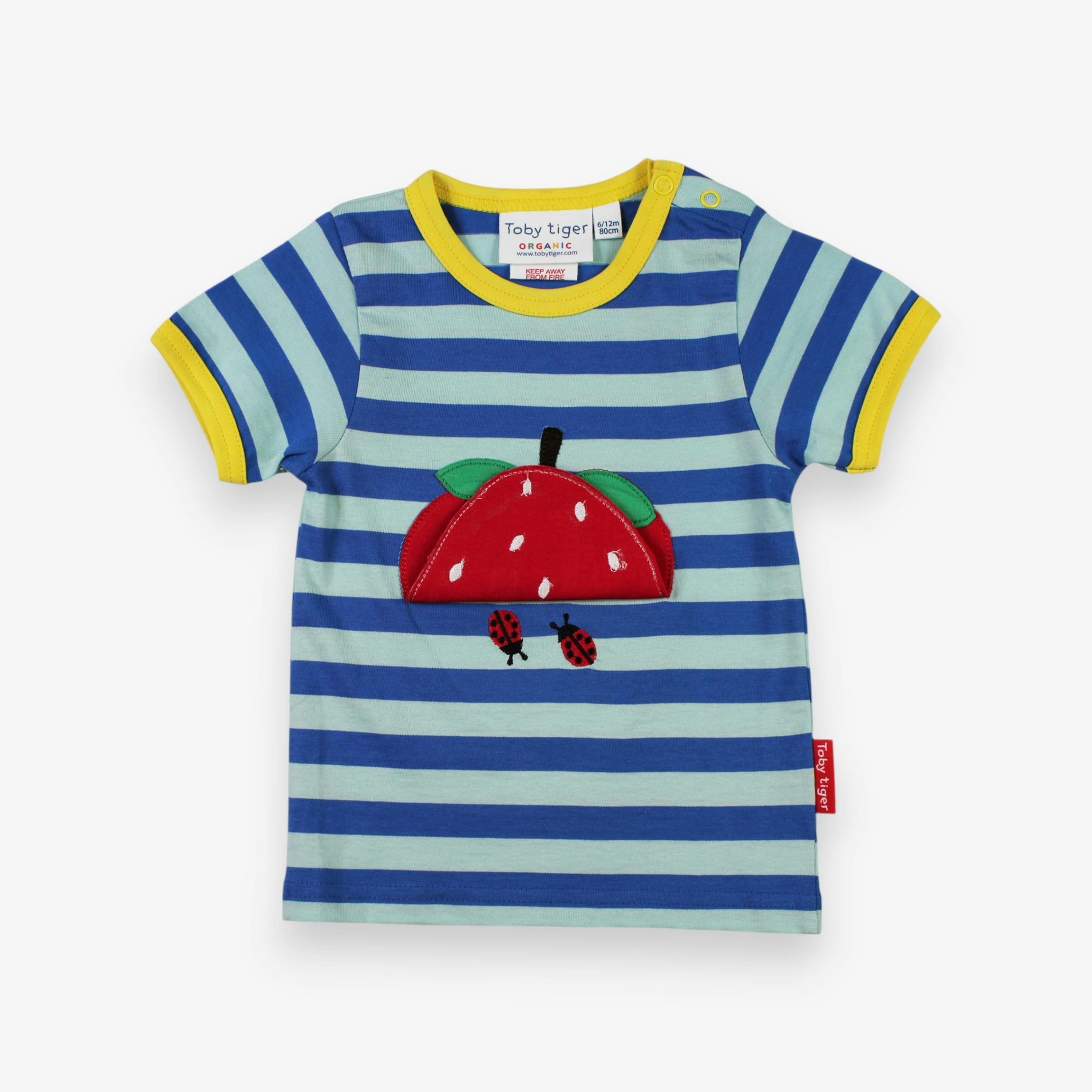Organic Strawberry Applique Short-Sleeved T-Shirt , view 2 of 2