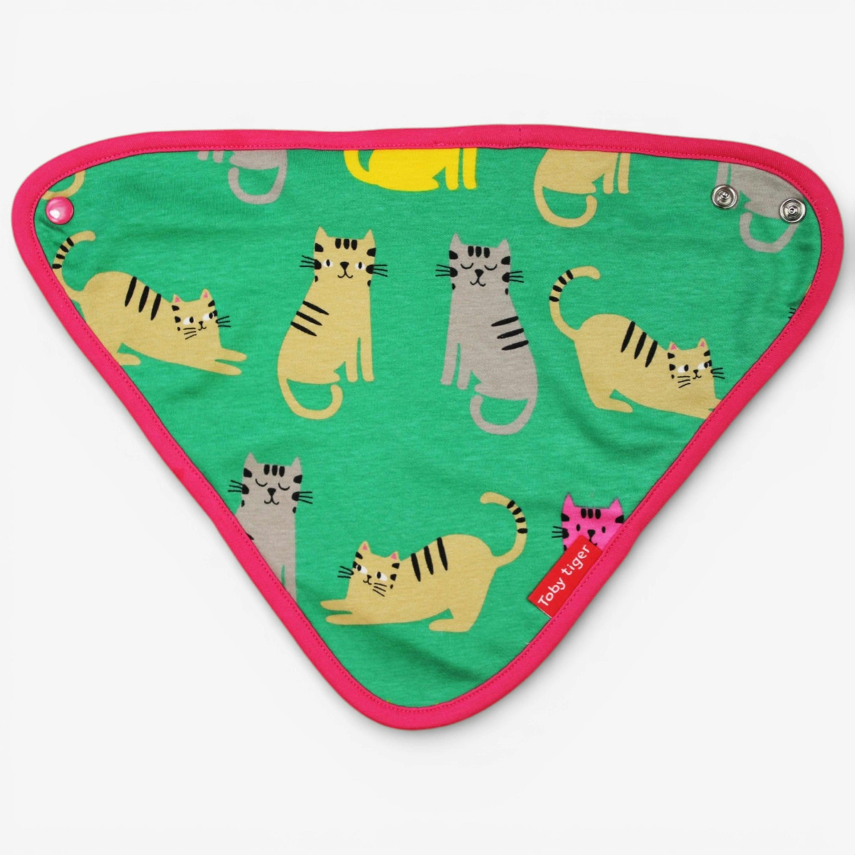 Organic Kitten Print Dribble Bib , view 2 of 3