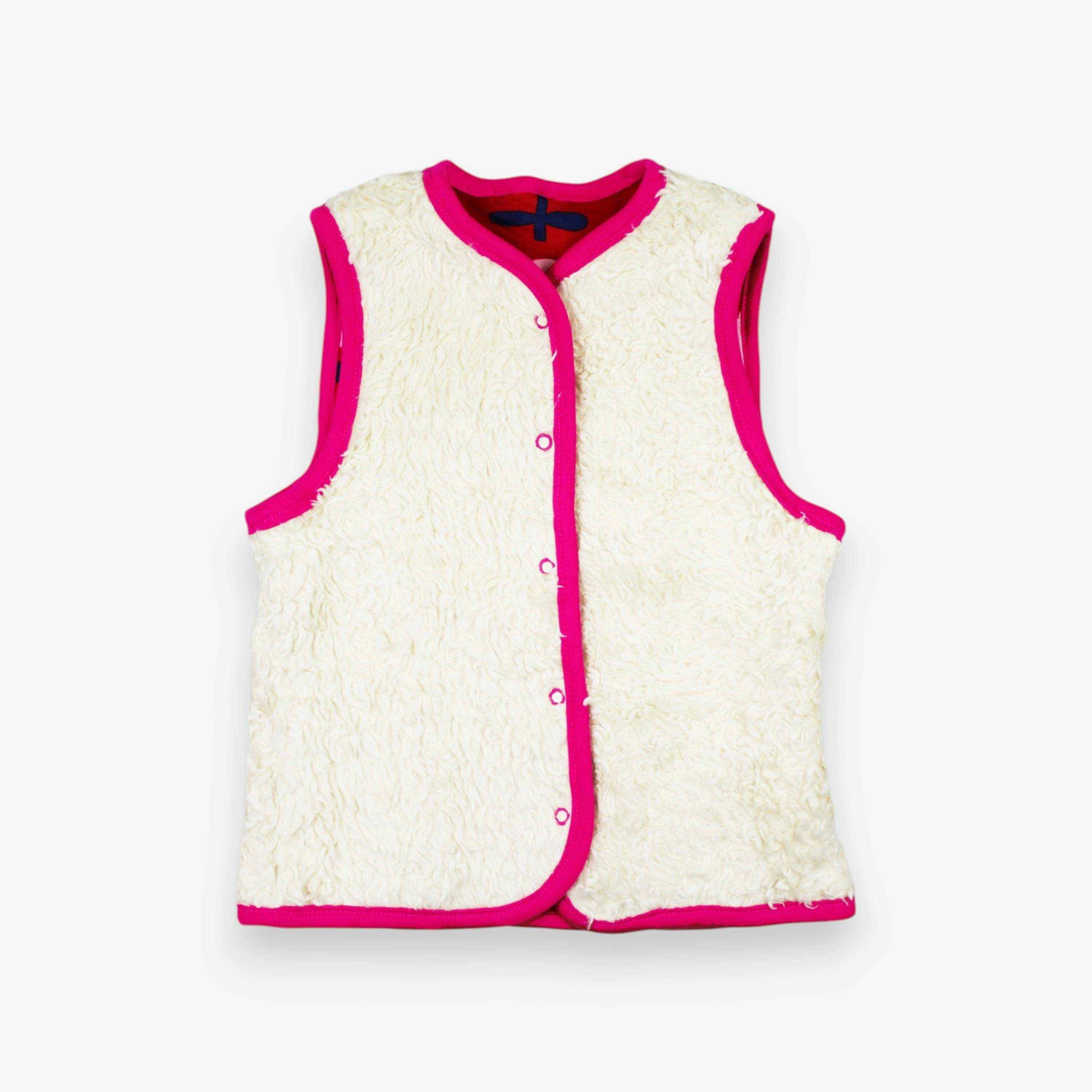 Organic Pink Flower Print Reversible Gilet , view 3 of 3