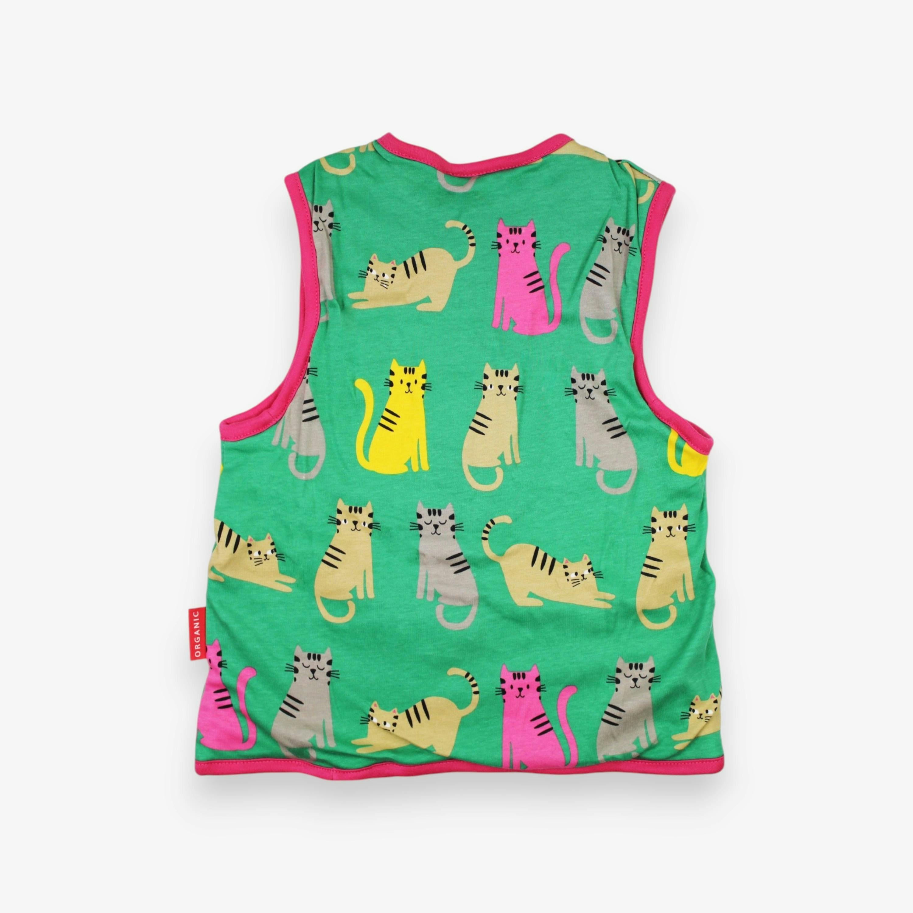 Organic Kitten Print Reversible Gilet , view 2 of 3