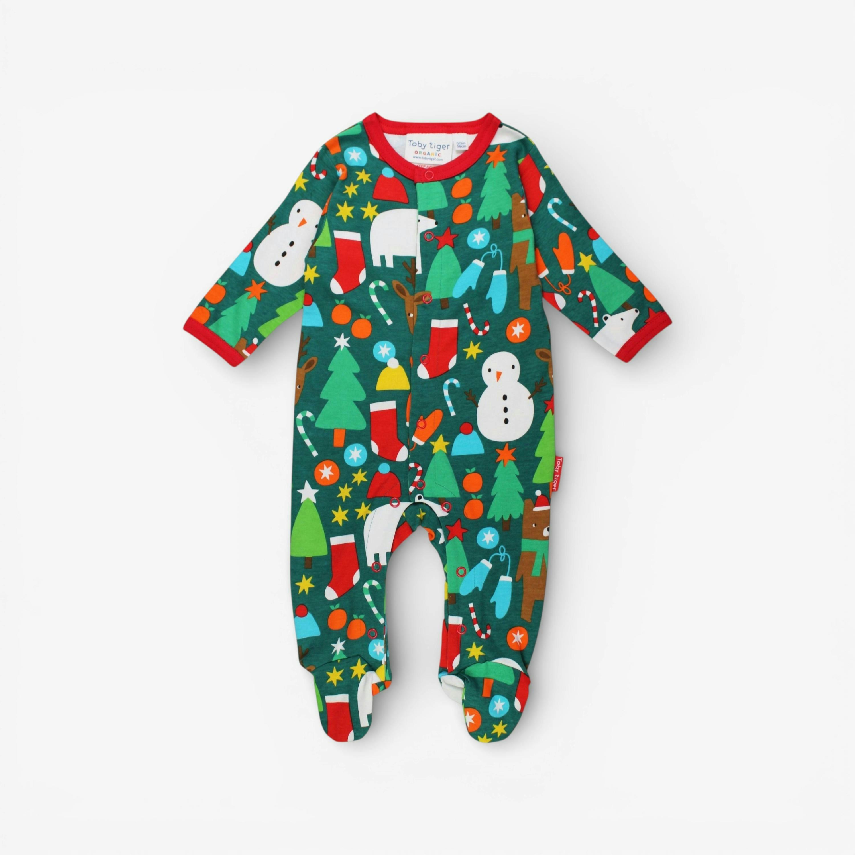 Organic Christmas Bear Print Baby Gift Set , view 2 of 3