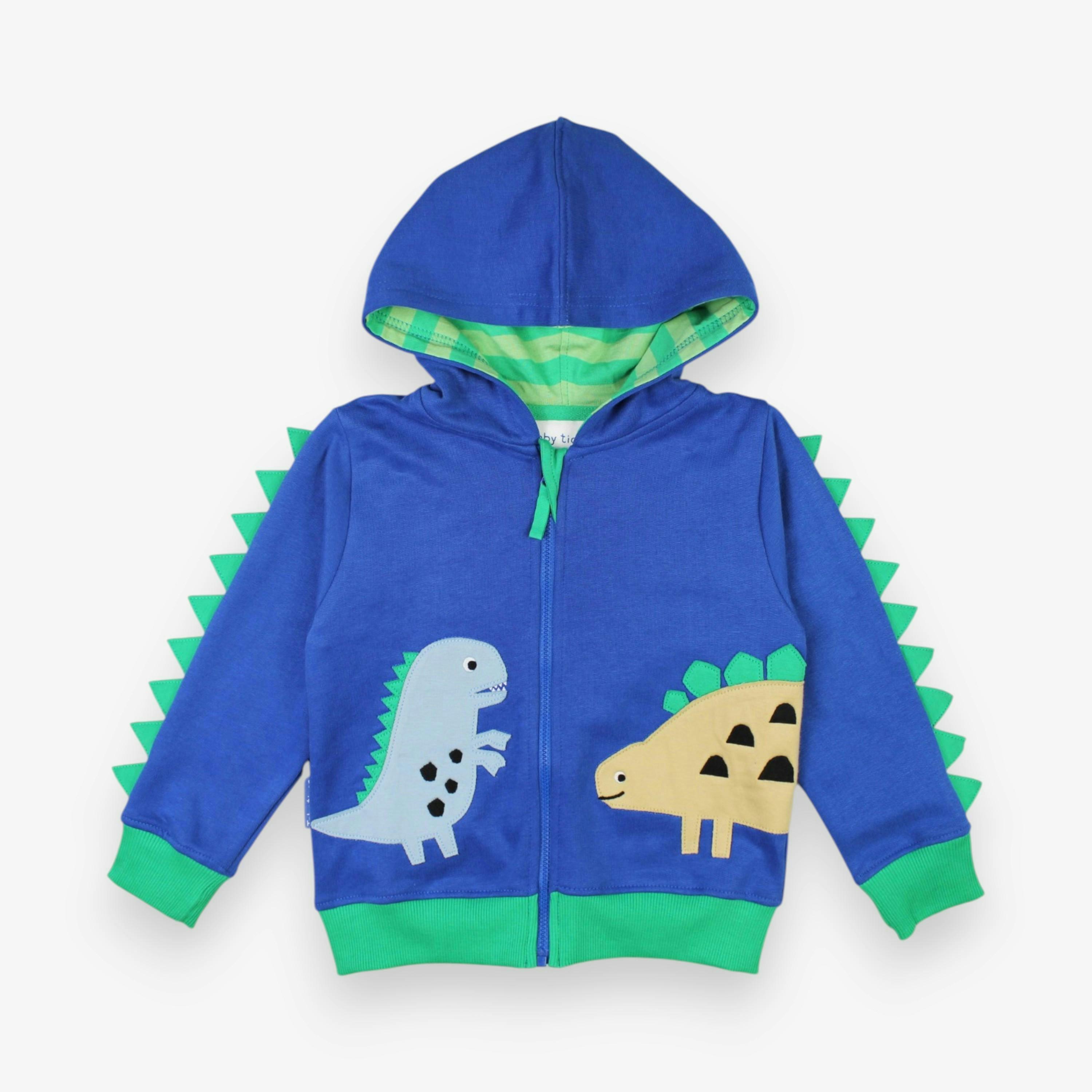 Organic Tonal Dinosaur Applique Hoodie , view 1 of 4