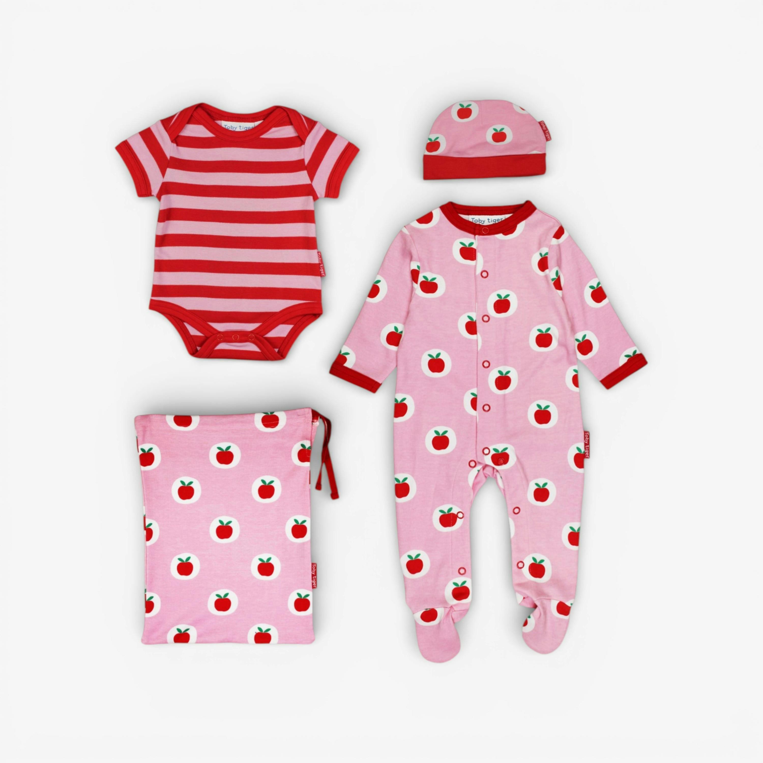 Organic Apple Print Baby Gift Set , view 1 of 3