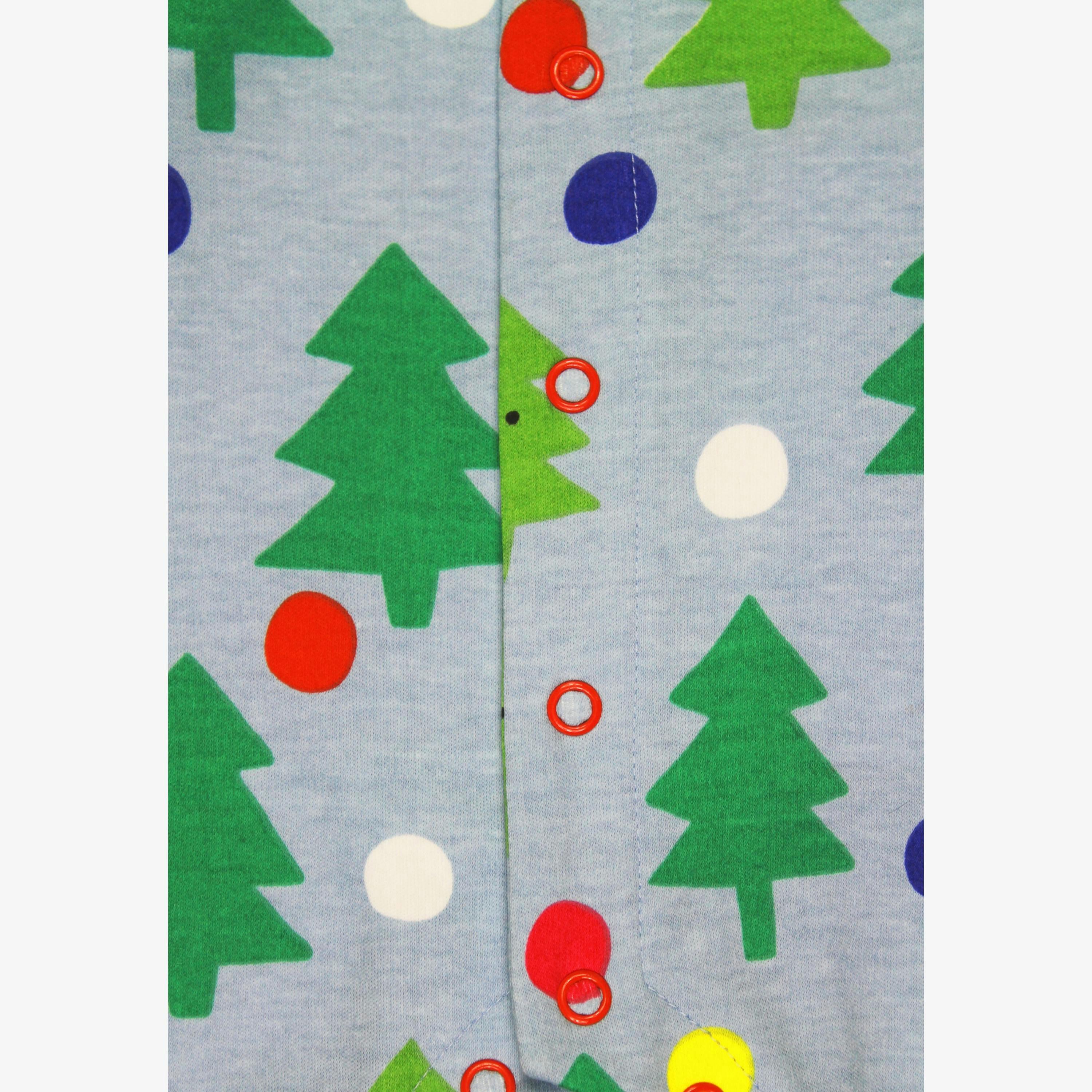 Organic Christmas Tree Print Sleepsuit , view 2 of 3