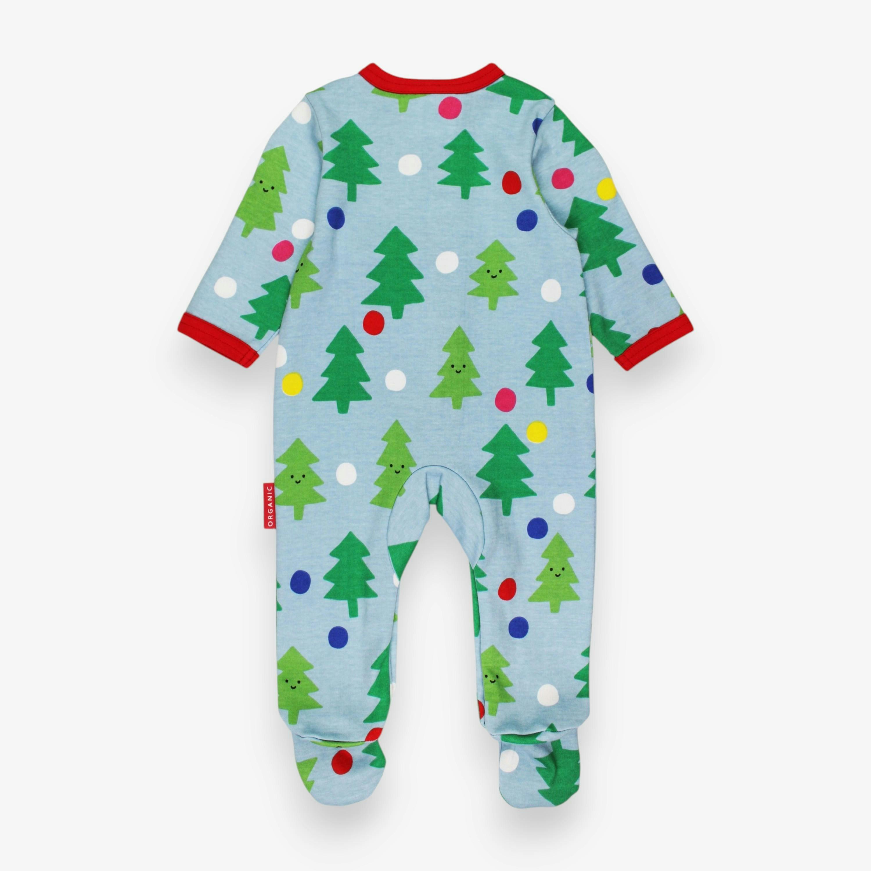 Organic Christmas Tree Print Sleepsuit , view 3 of 3