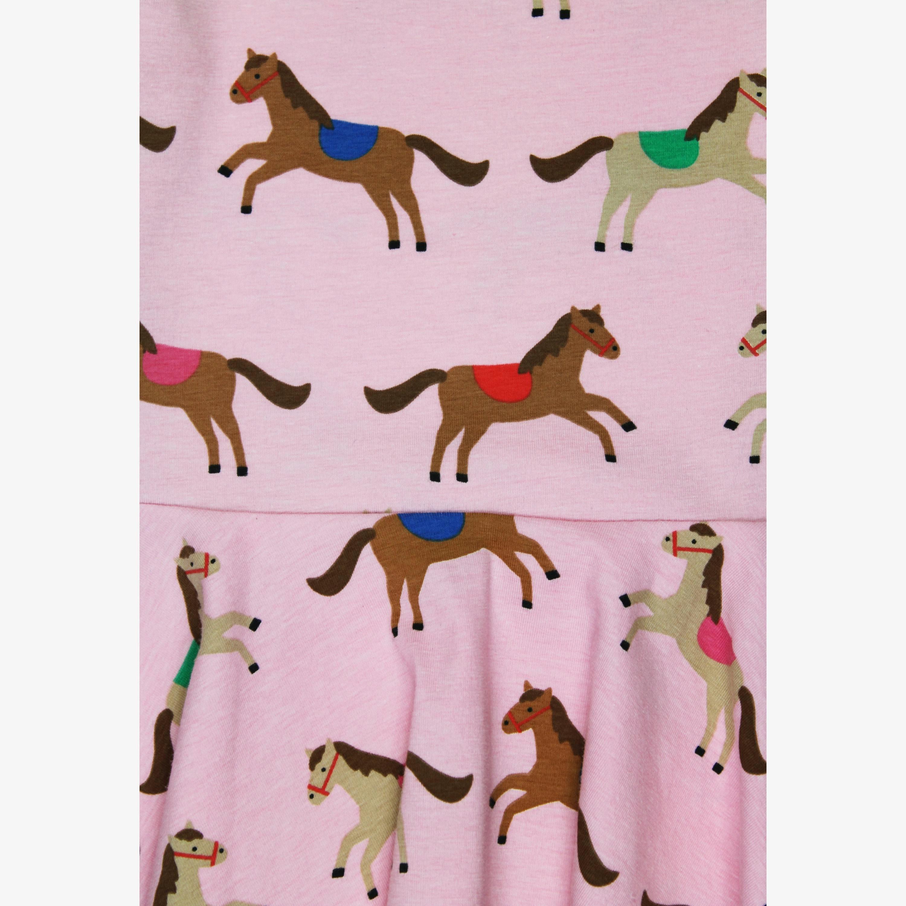 Organic Pink Horse and Pony Print Skater Dress , view 2 of 3