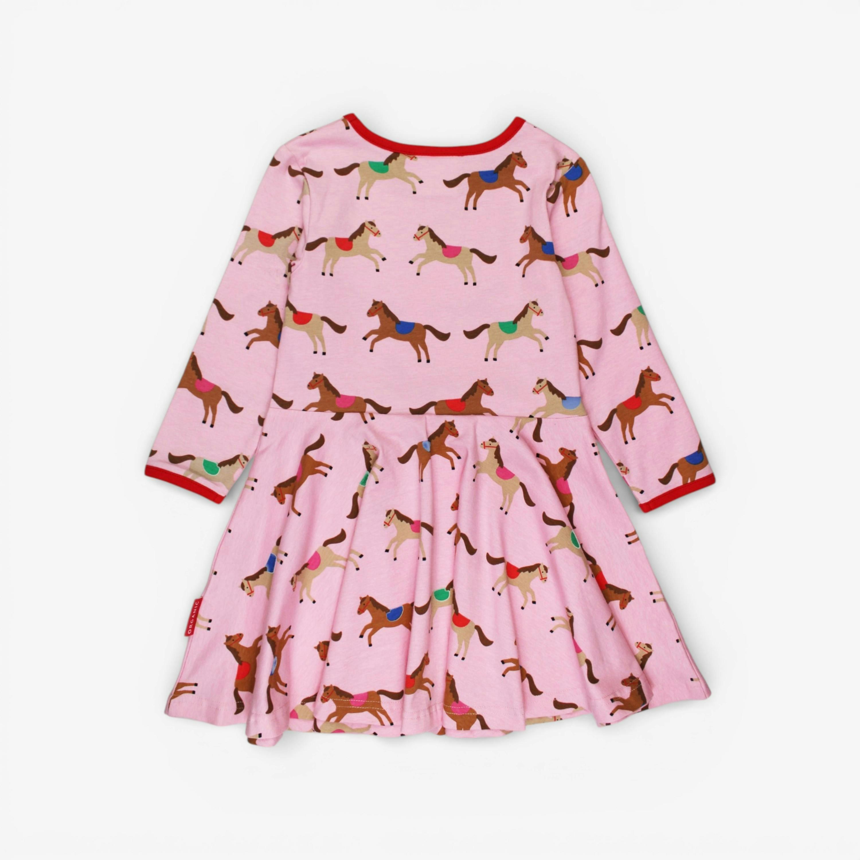 Organic Pink Horse and Pony Print Skater Dress , view 3 of 3