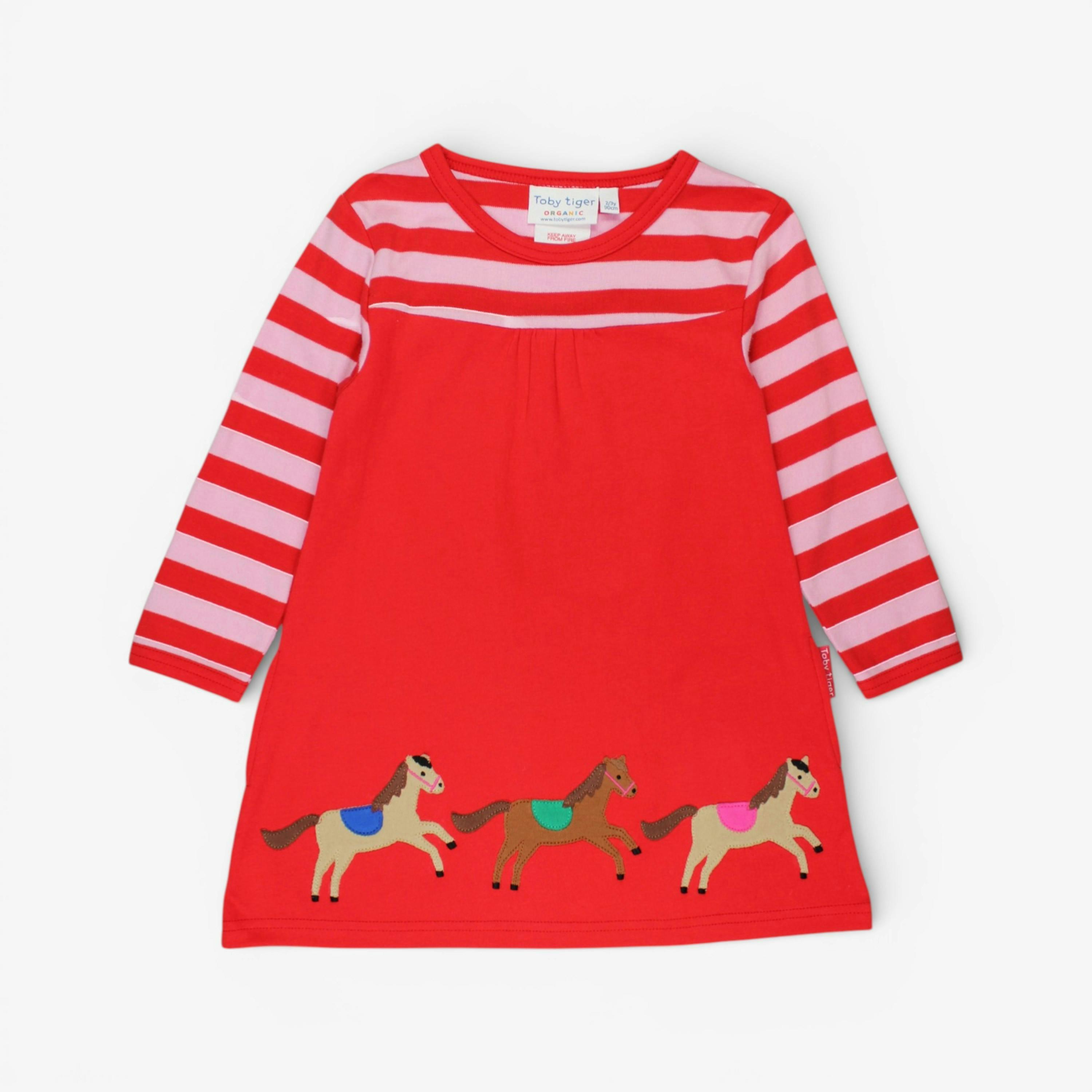 Organic Pink Horse and Pony Applique Dress , view 1 of 3