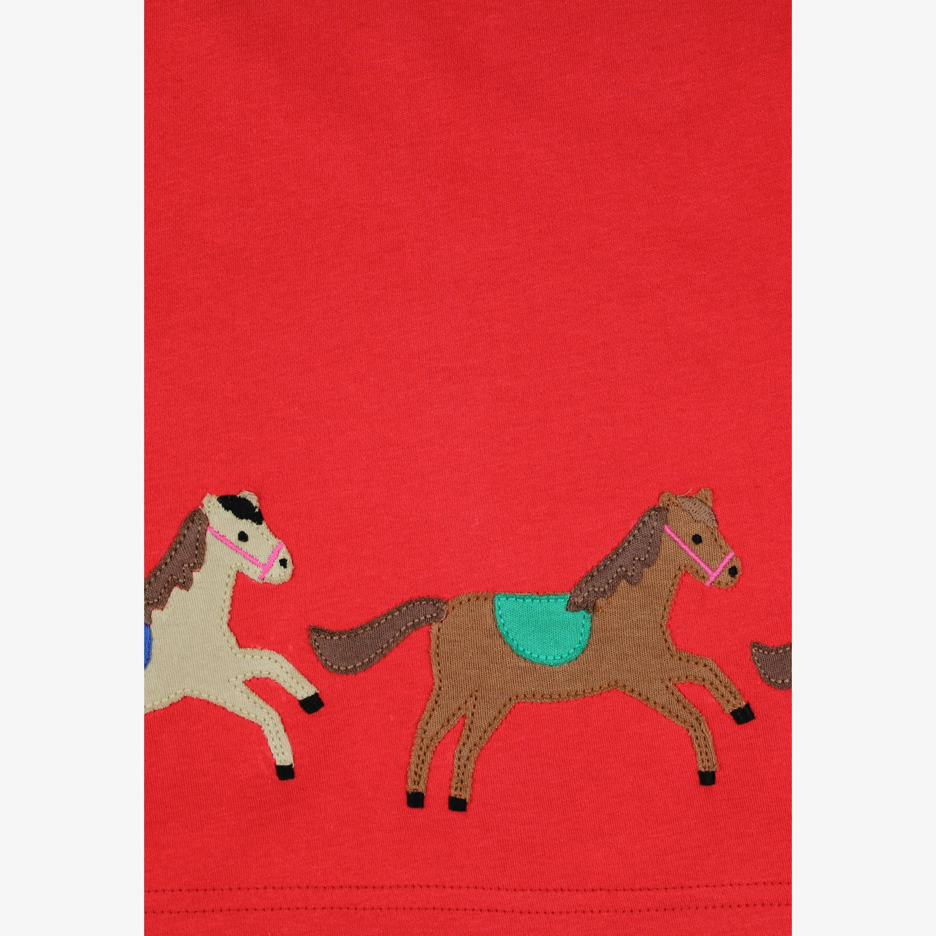 Organic Pink Horse and Pony Applique Dress , view 2 of 3