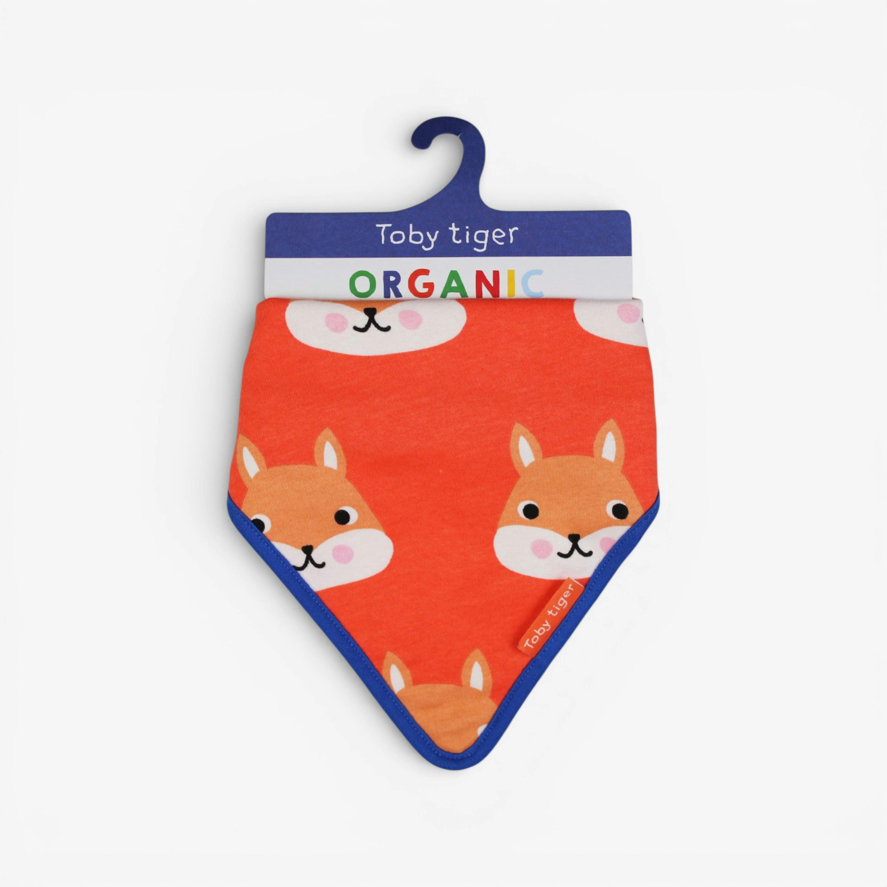 Organic Squirrel Print Dribble Bib , view 1 of 3