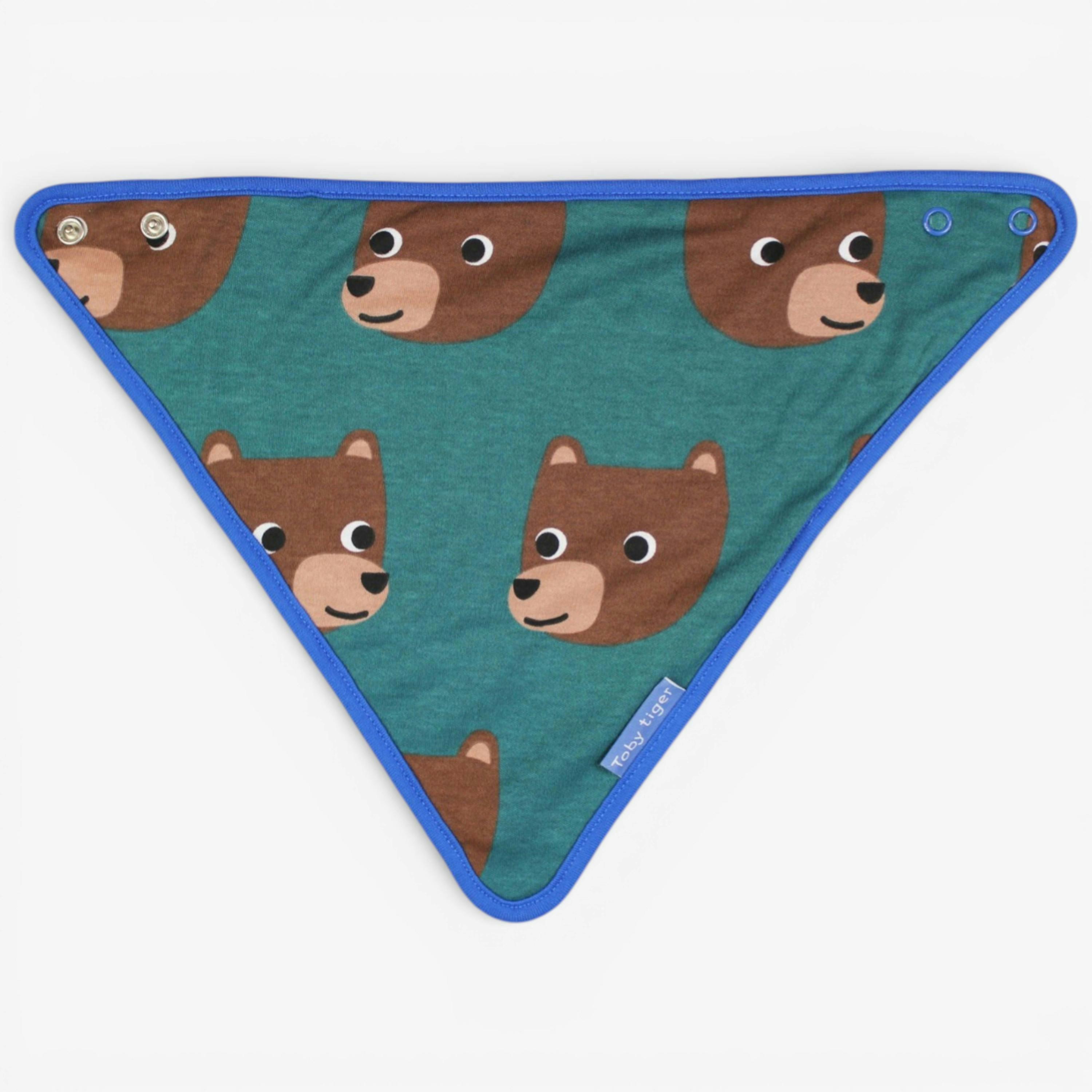 Organic Brown Bear Print Dribble Bib , view 2 of 3