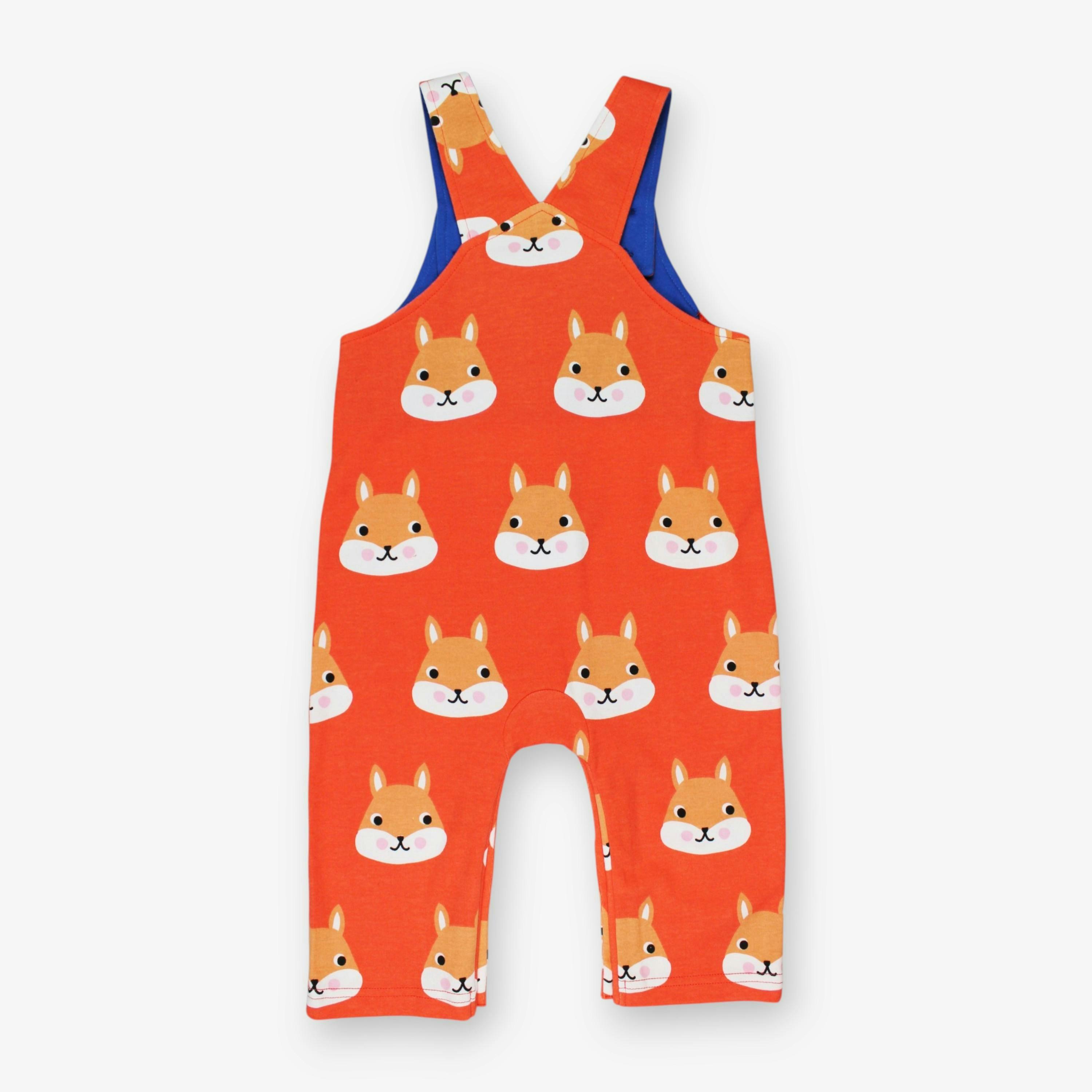 Organic Squirrel Print Dungarees , view 3 of 3