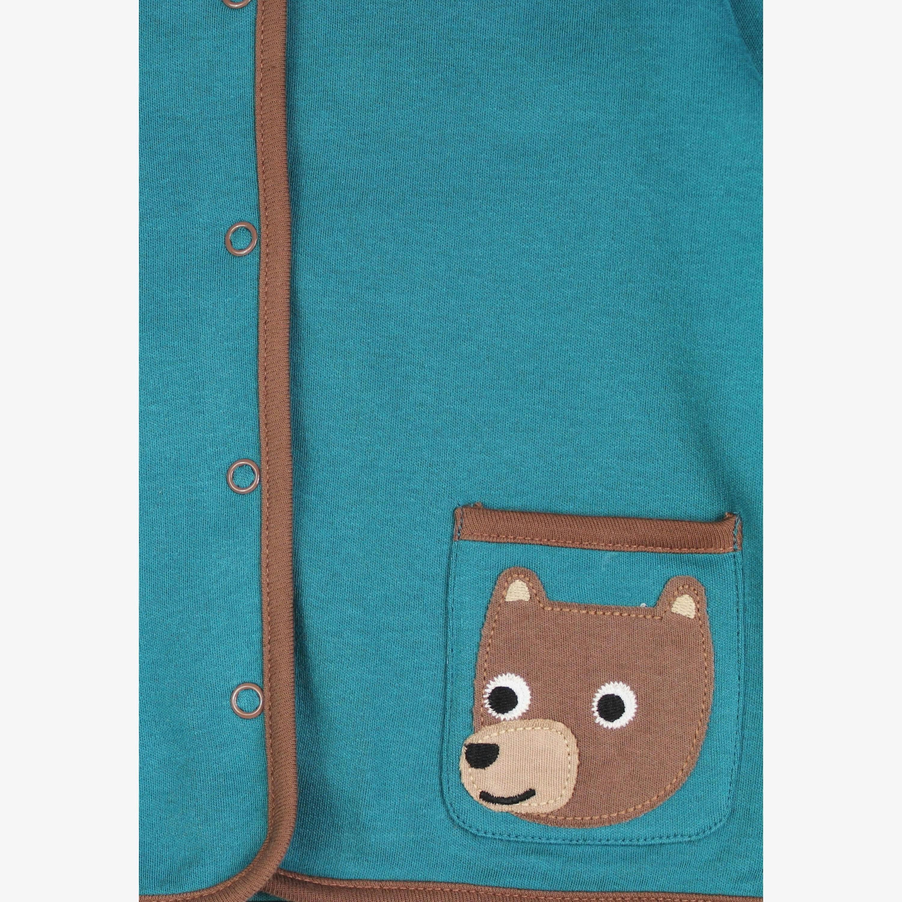 Organic Brown Bear Applique Reversible Jacket , view 2 of 3