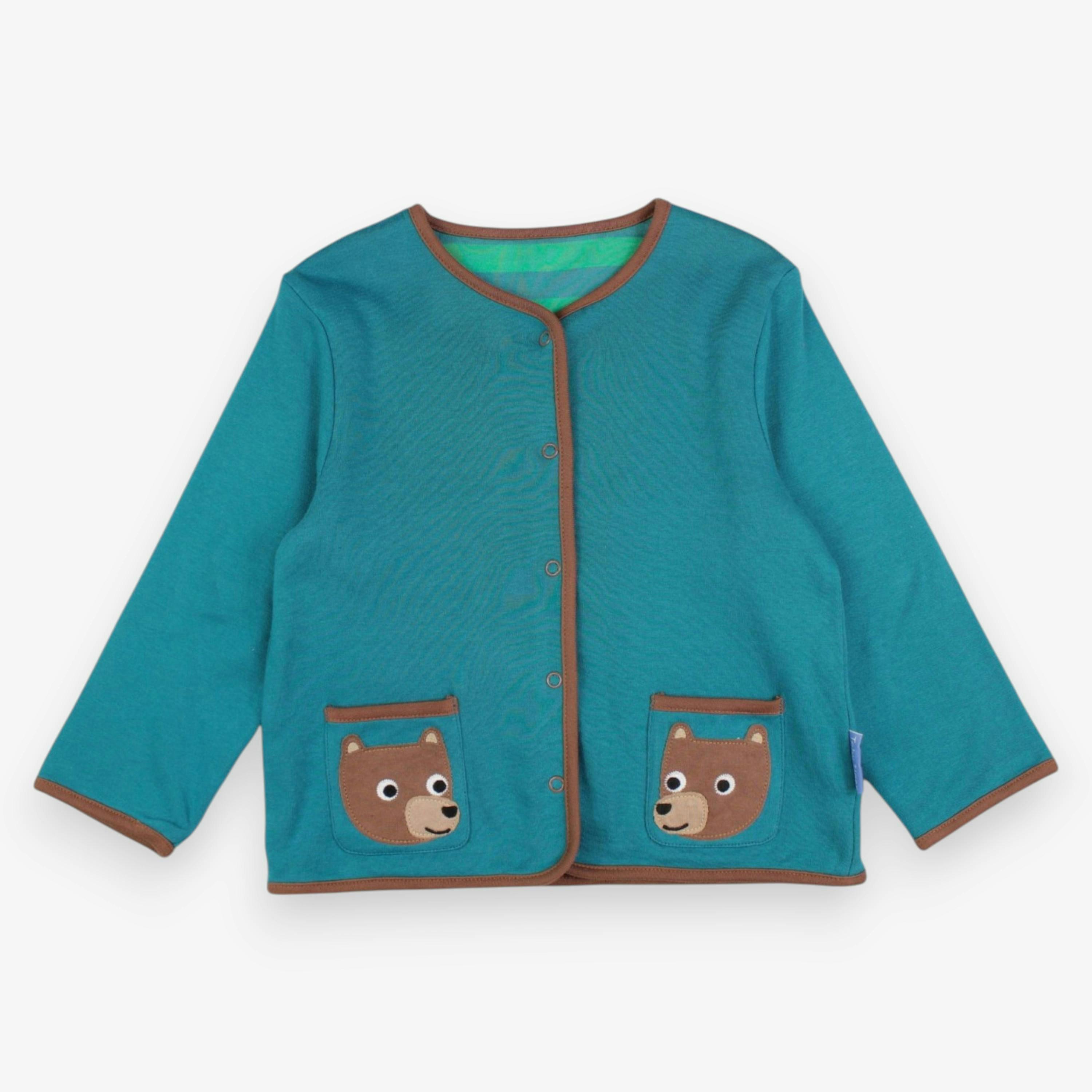 Organic Brown Bear Applique Reversible Jacket , view 3 of 3