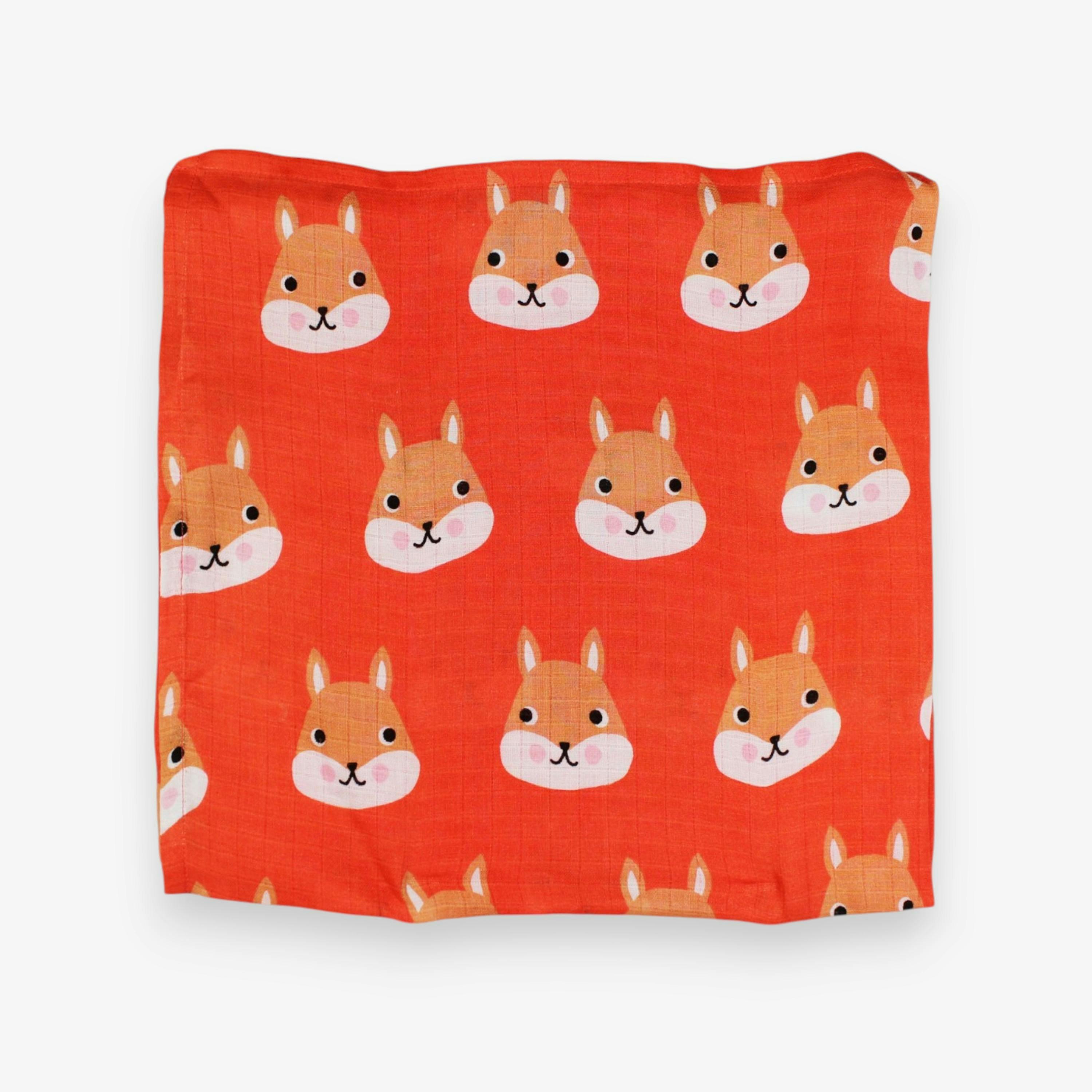 Organic Squirrel Print 2 Pack Muslins , view 3 of 3