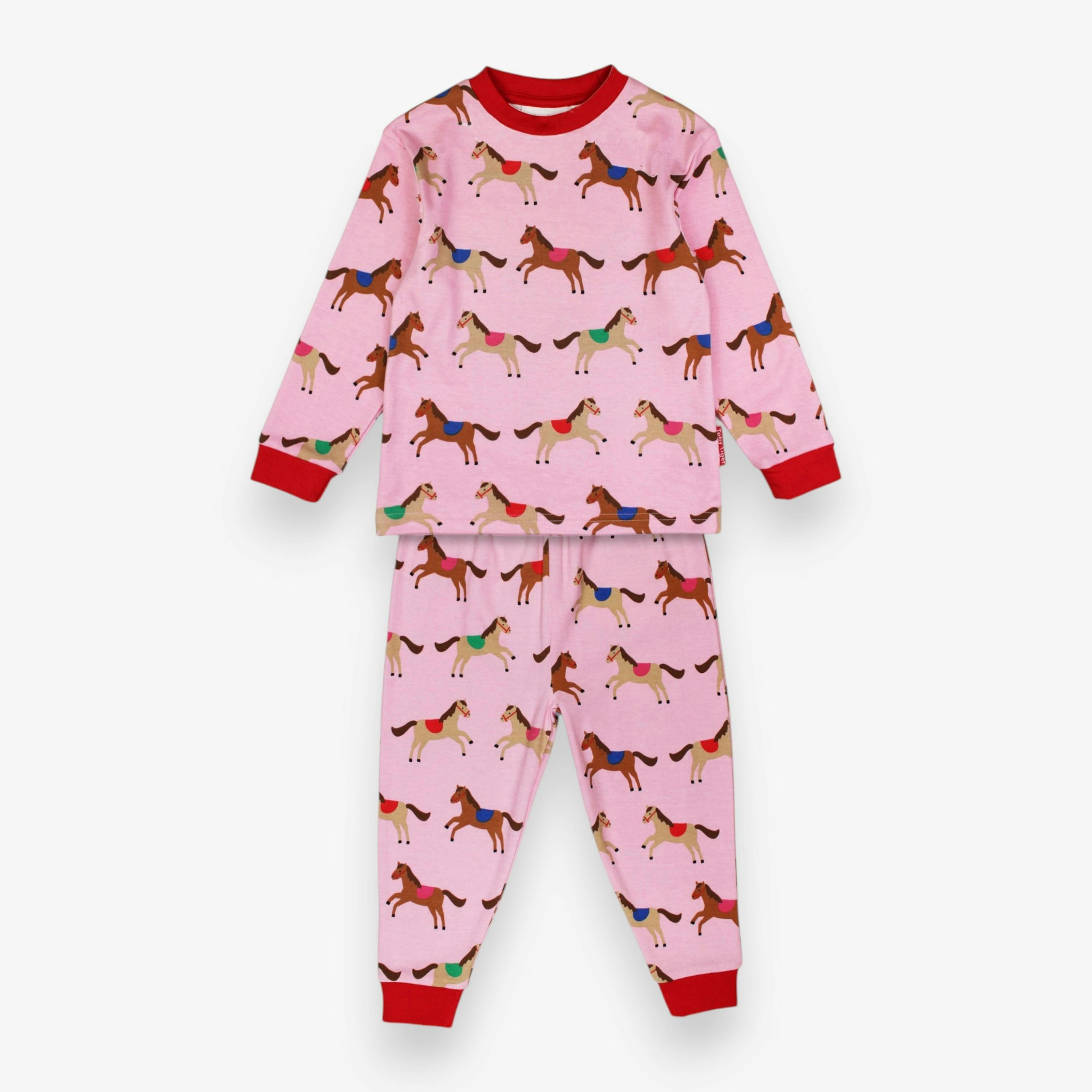 Organic Pink Horse and Pony Print Pyjamas , view 1 of 3