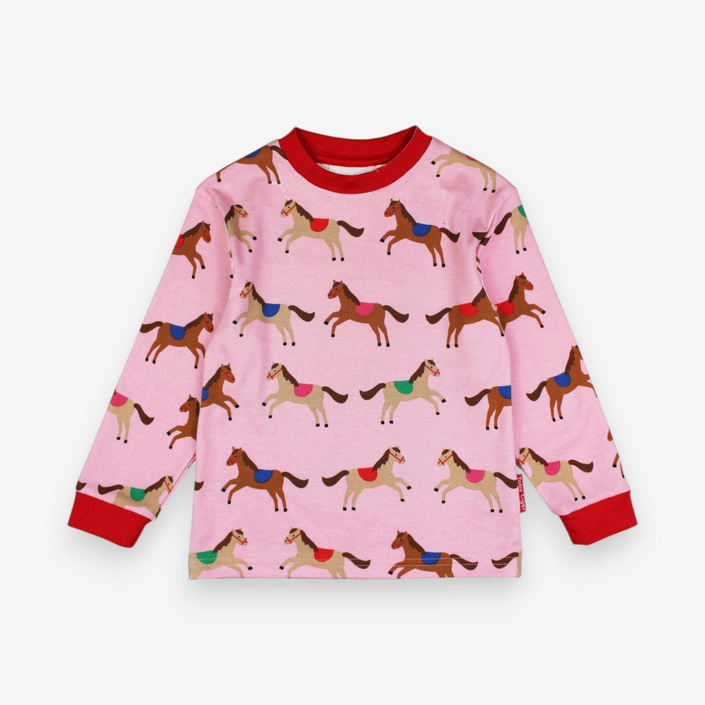 Organic Pink Horse and Pony Print Pyjamas , view 2 of 3