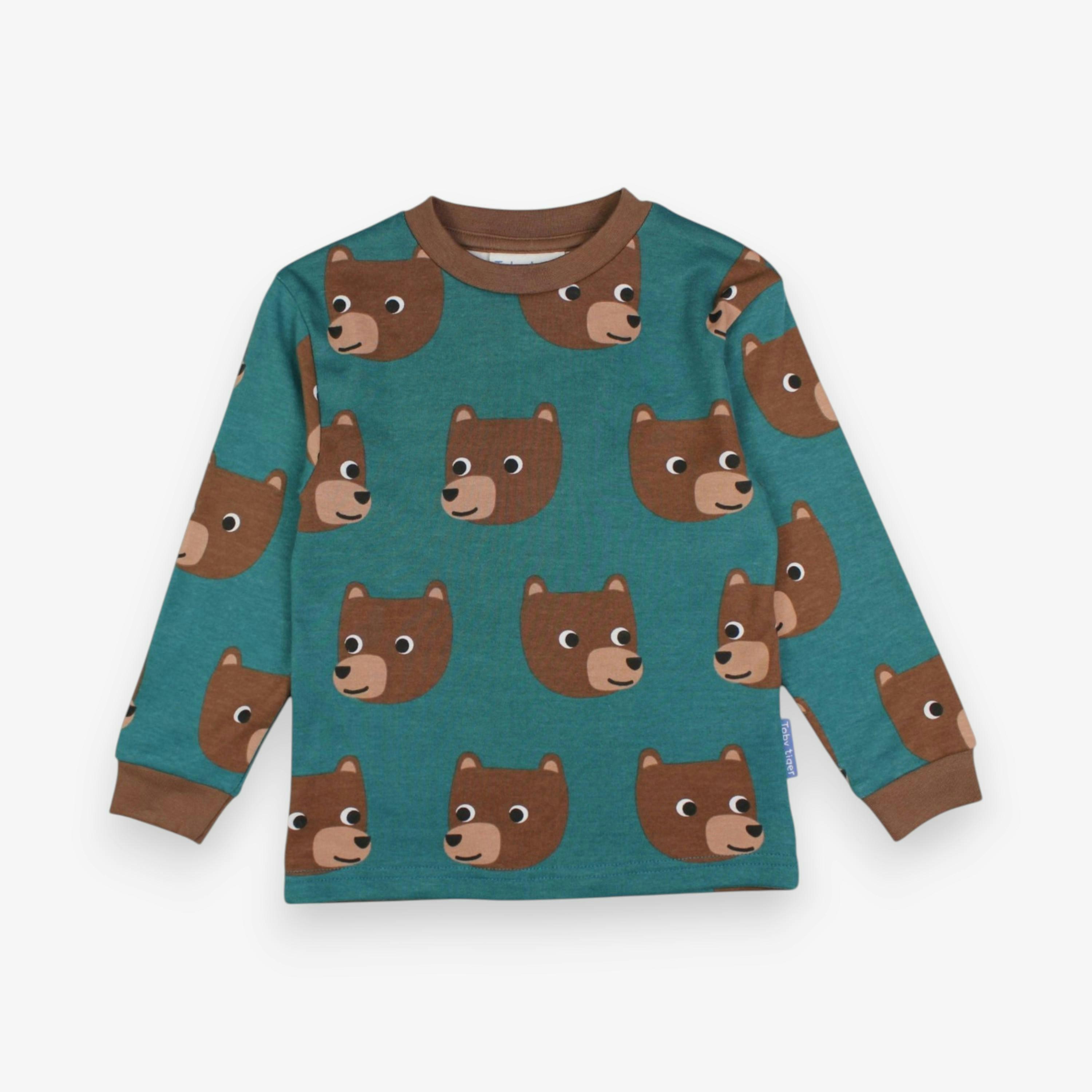 Organic Brown Bear Print Pyjamas , view 2 of 3