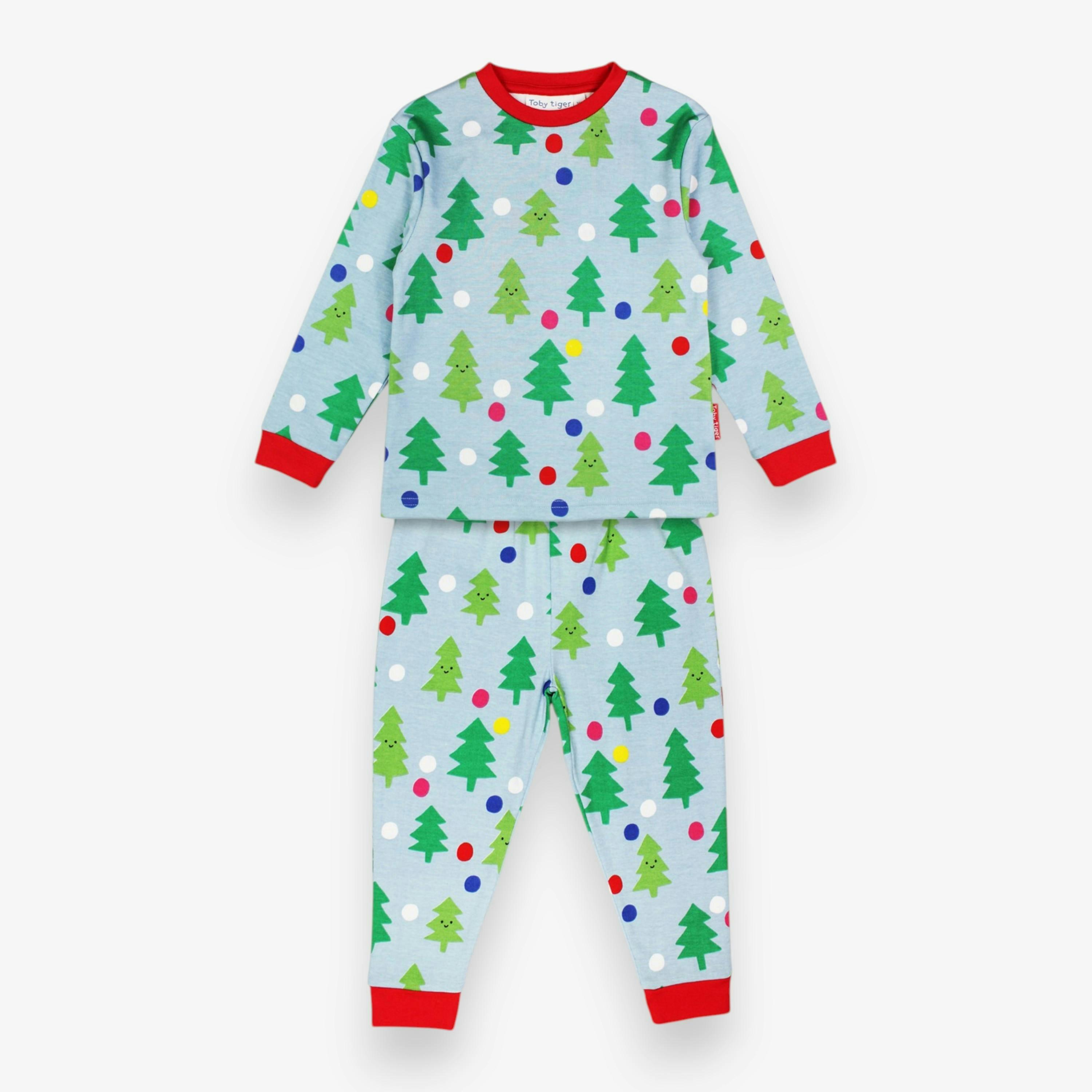 Organic Christmas Tree Print Pyjamas , view 1 of 3