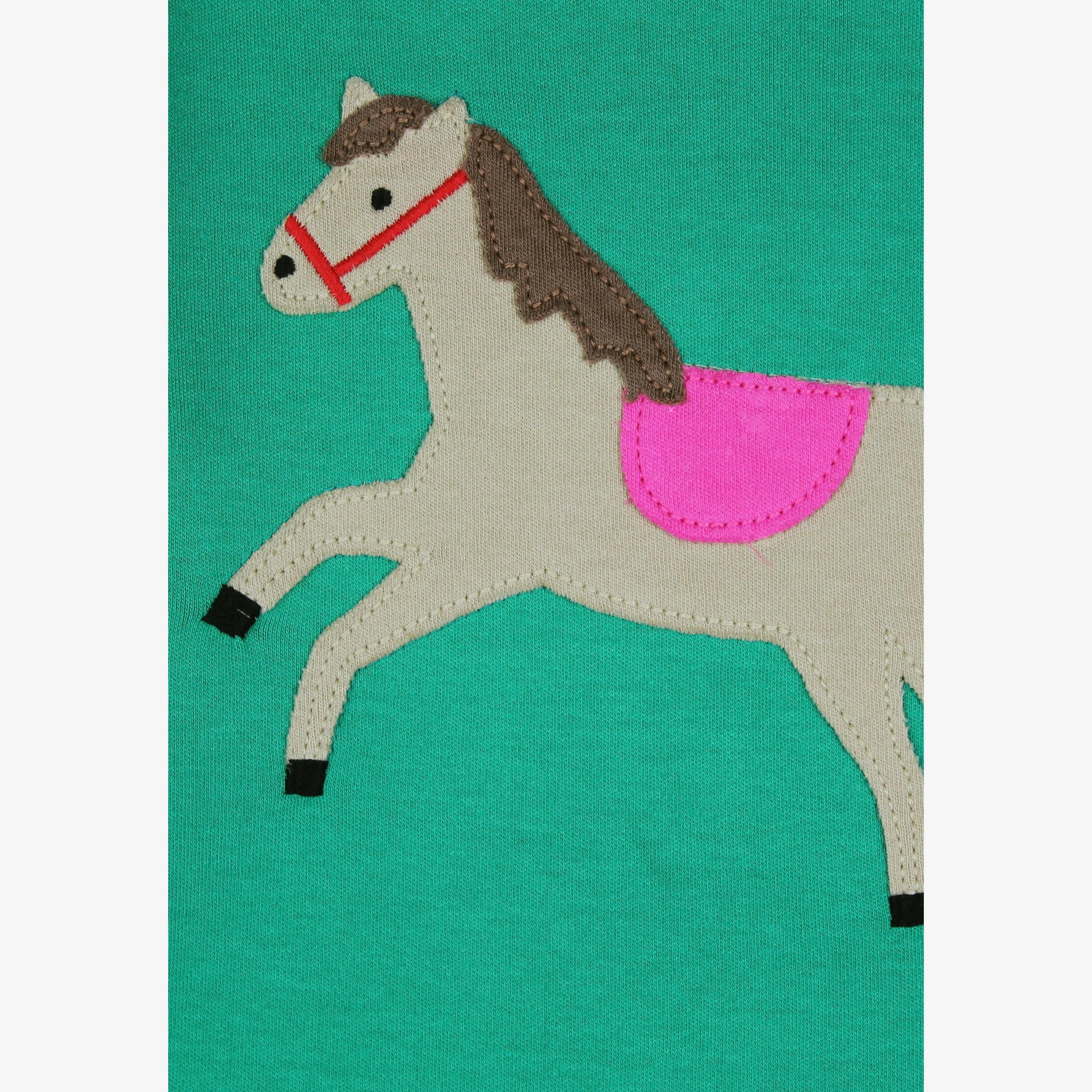 Organic Green Horse Applique Long Sleeved T-Shirt , view 2 of 3